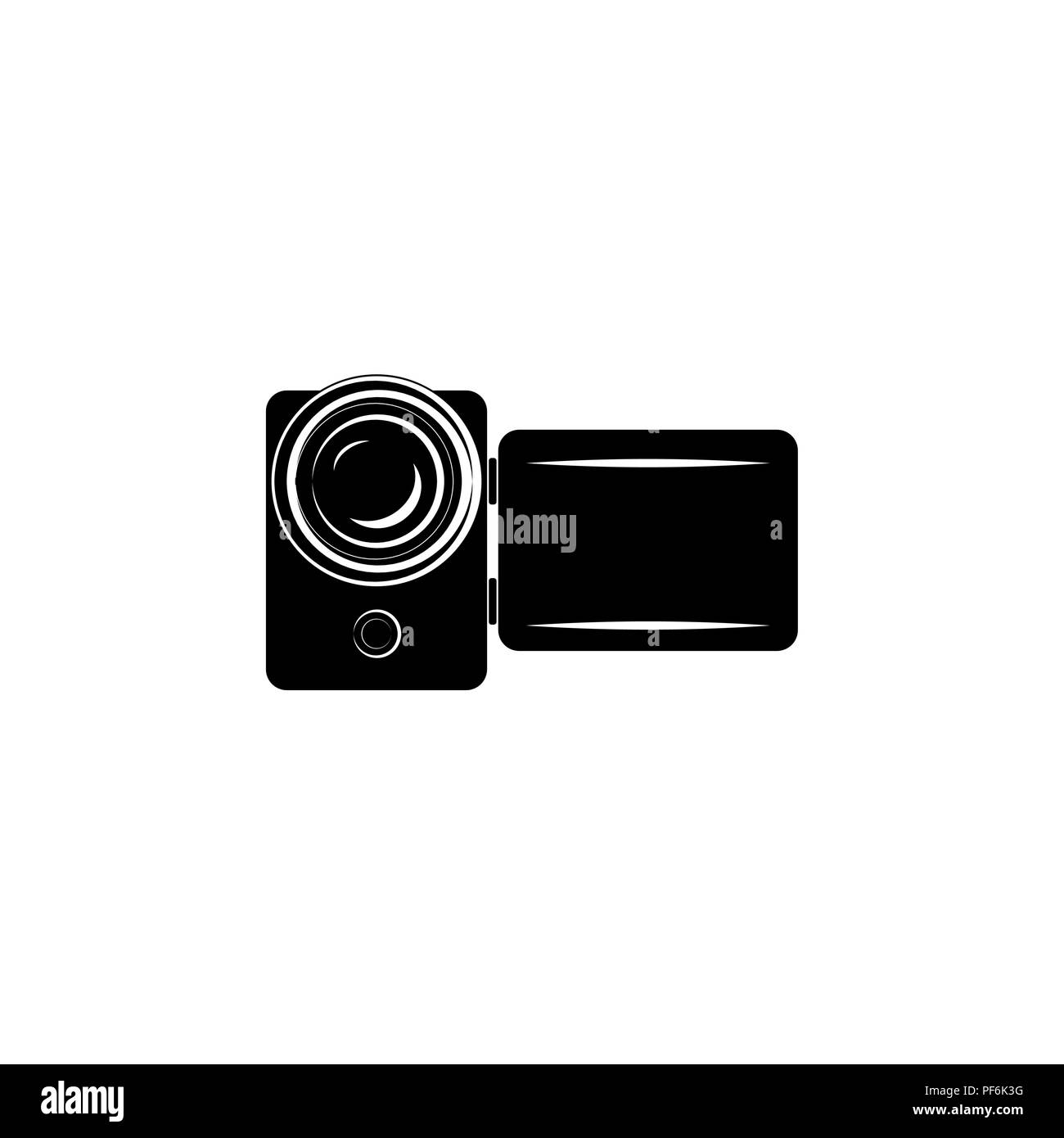 Camcorder icon. Videocamera icon black on white background Stock Vector