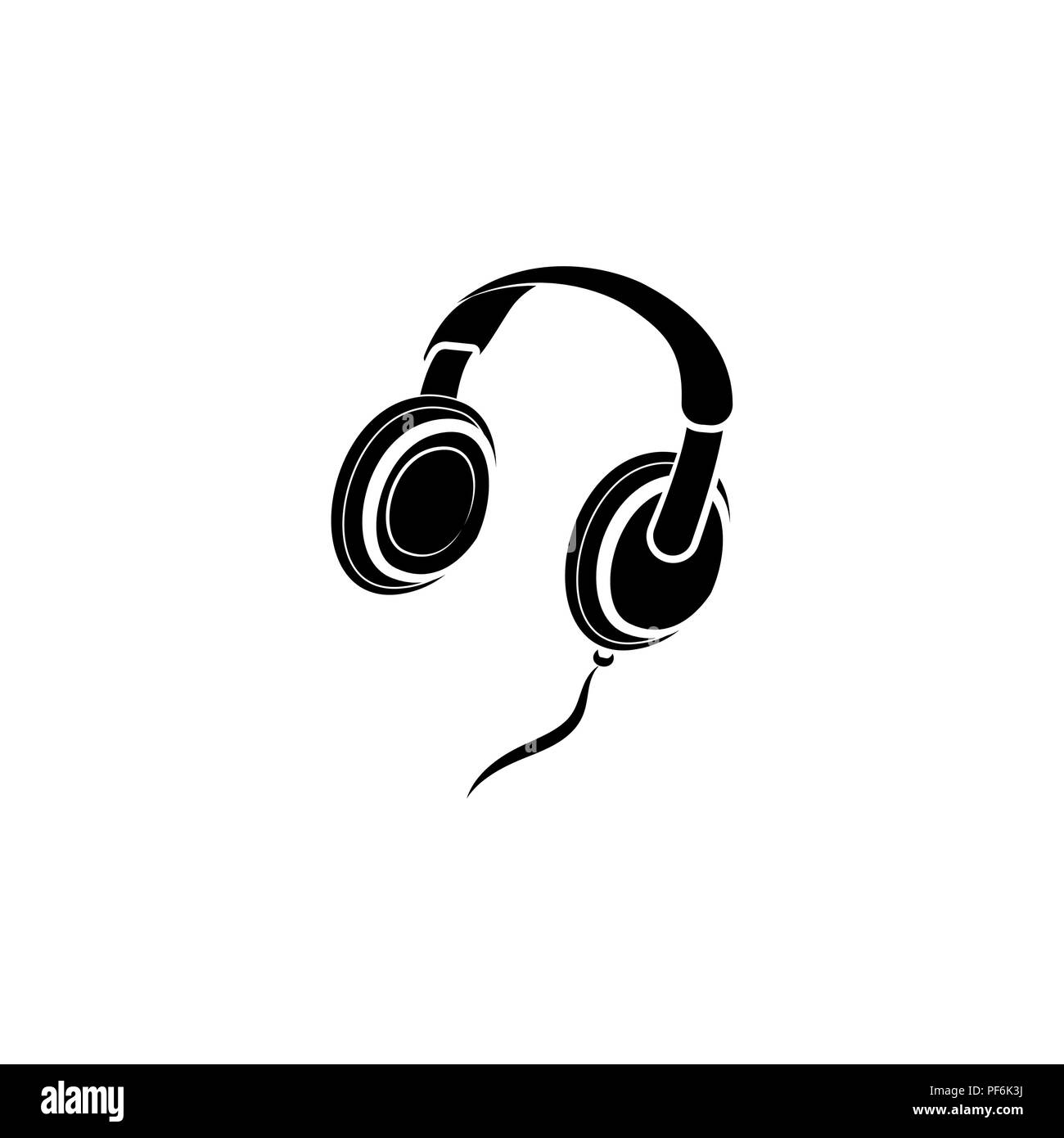 Headphones icon vector black on white background Stock Vector Image & Art -  Alamy