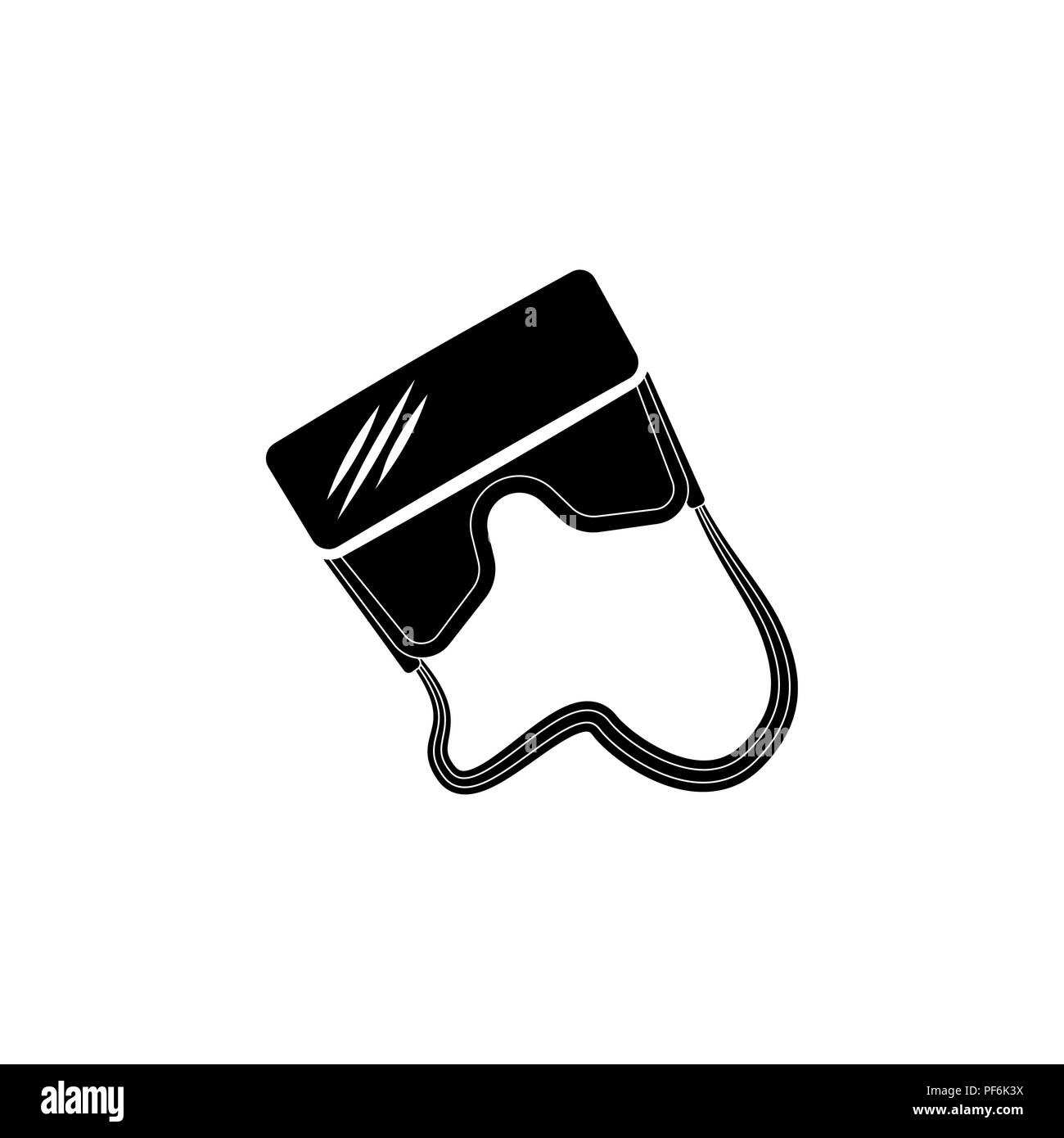 Virtual reality glasses icon black on white background Stock Vector ...