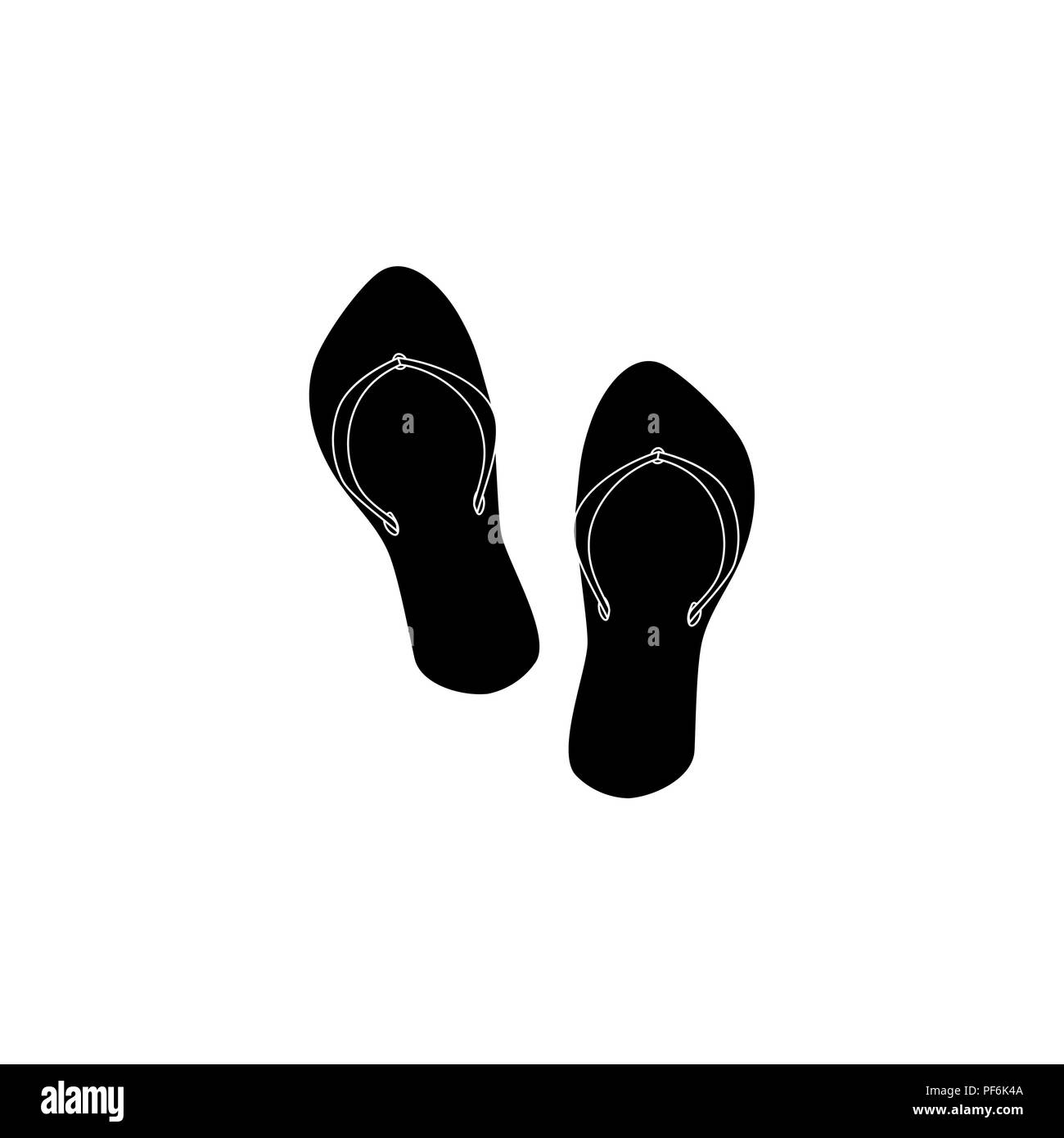 Flip Flops icon black on white background Stock Vector
