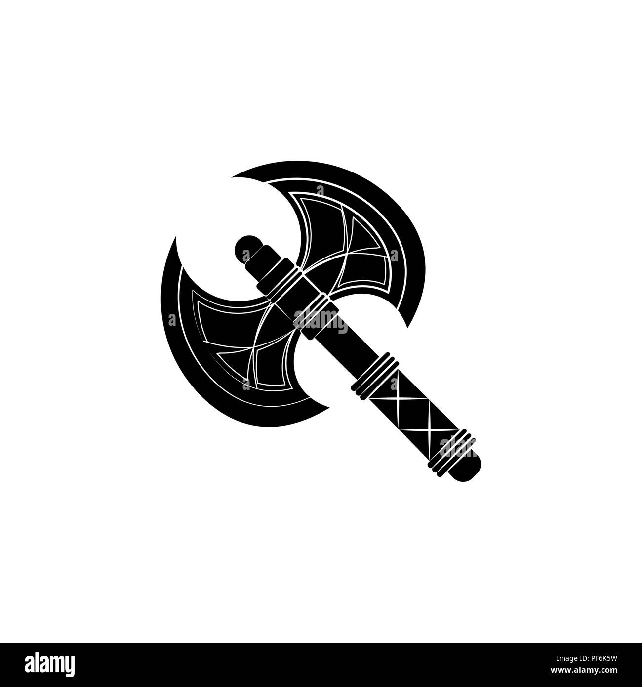 Double-sided ax icon black on white background Stock Vector