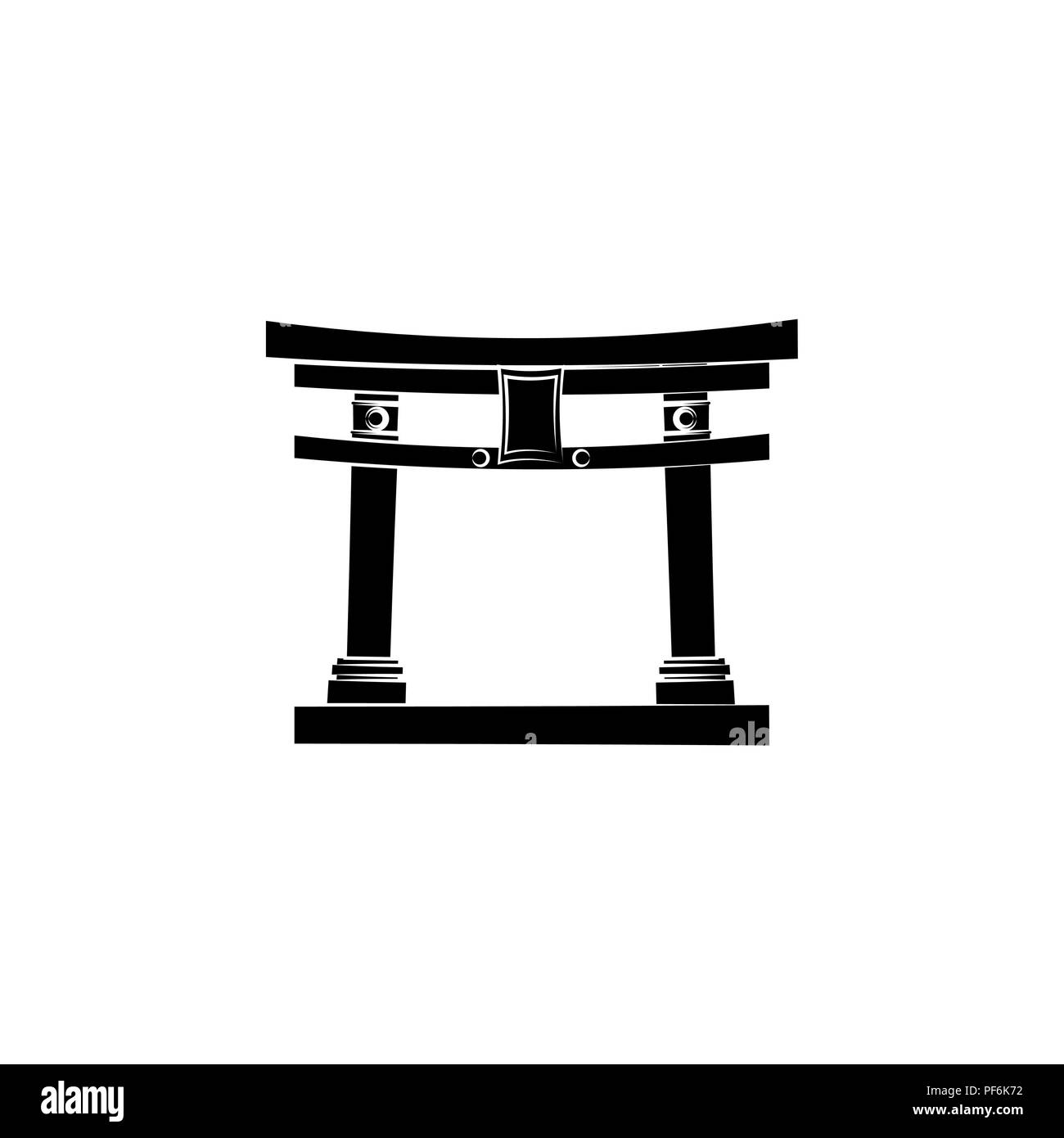 World Attractions. Thorium, Torii. The Sacred Gate in Japan Stock Vector