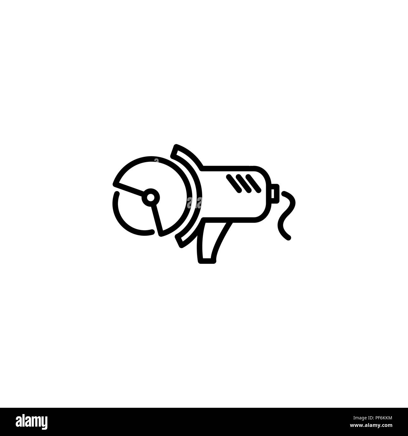 Web line icon. Electric angle grinder black on white background Stock Vector