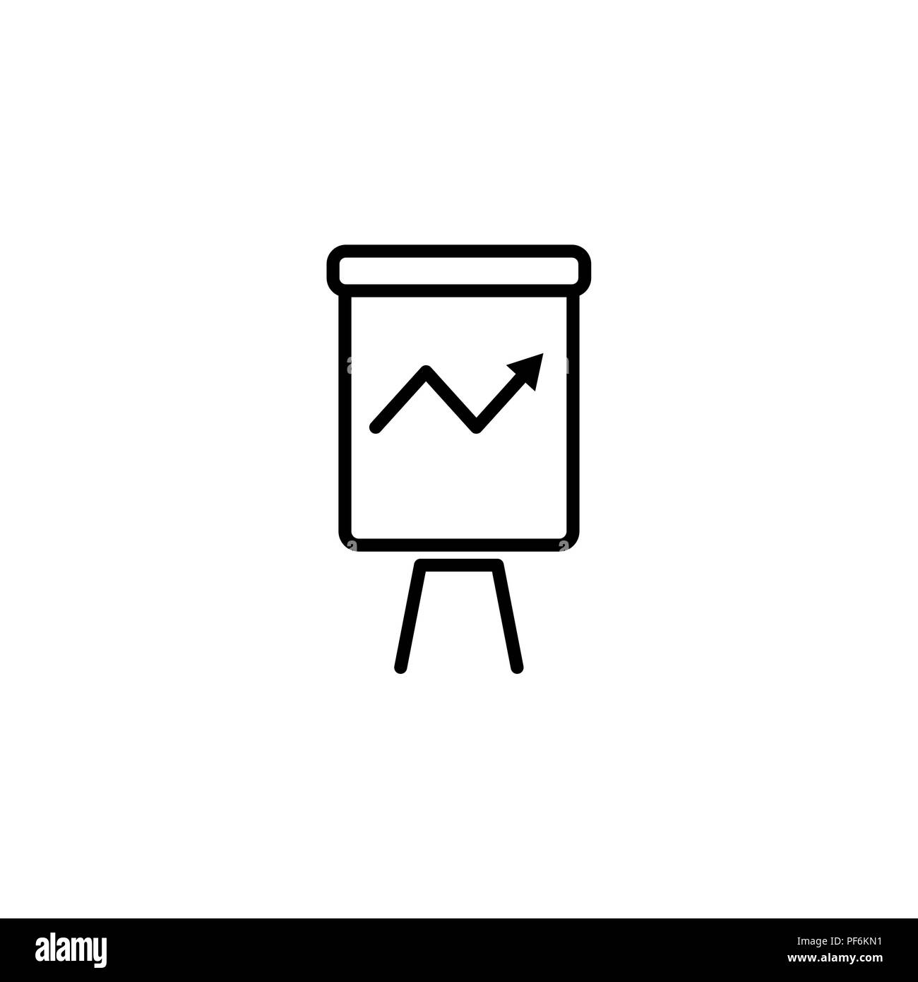 Web line icon. Flipchart, graph black on white background Stock Vector ...
