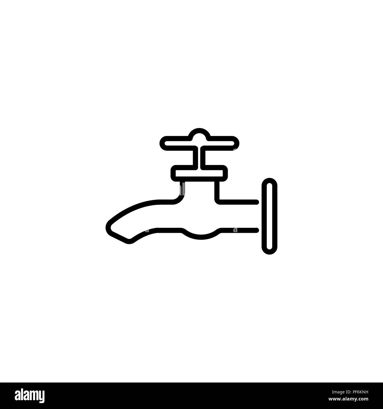 Web line icon. Water tap black on white background Stock Vector Image ...