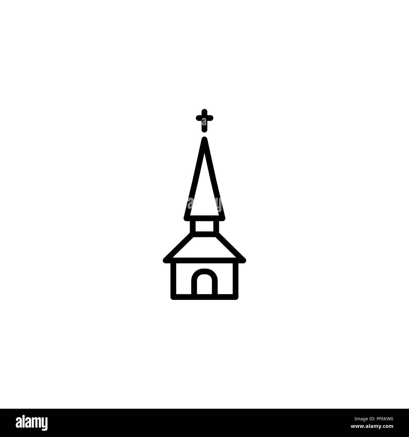 Web line icon. Church, temple black on white background Stock Vector ...