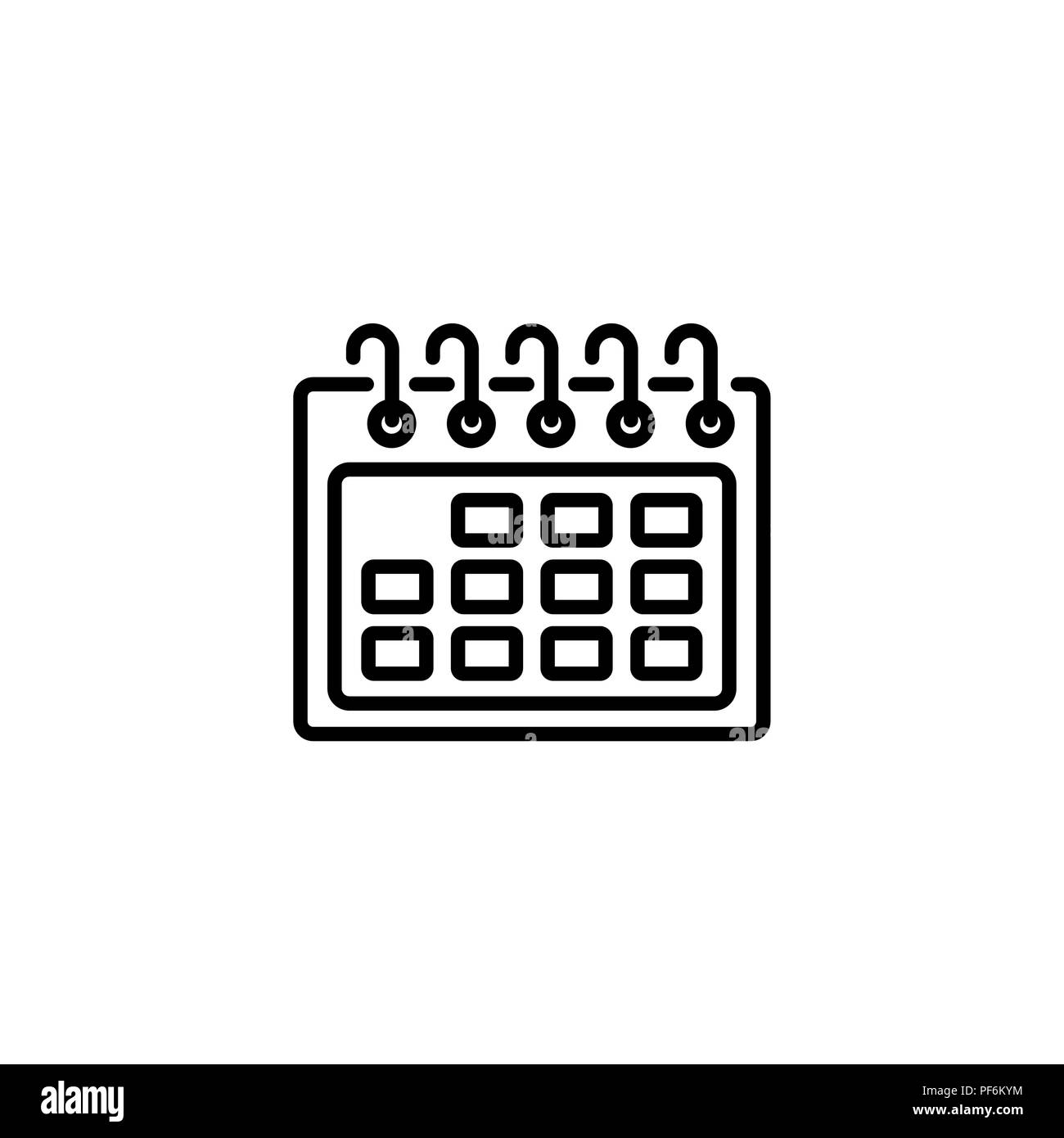 Web line icon. Calendar black on white background Stock Vector Image ...