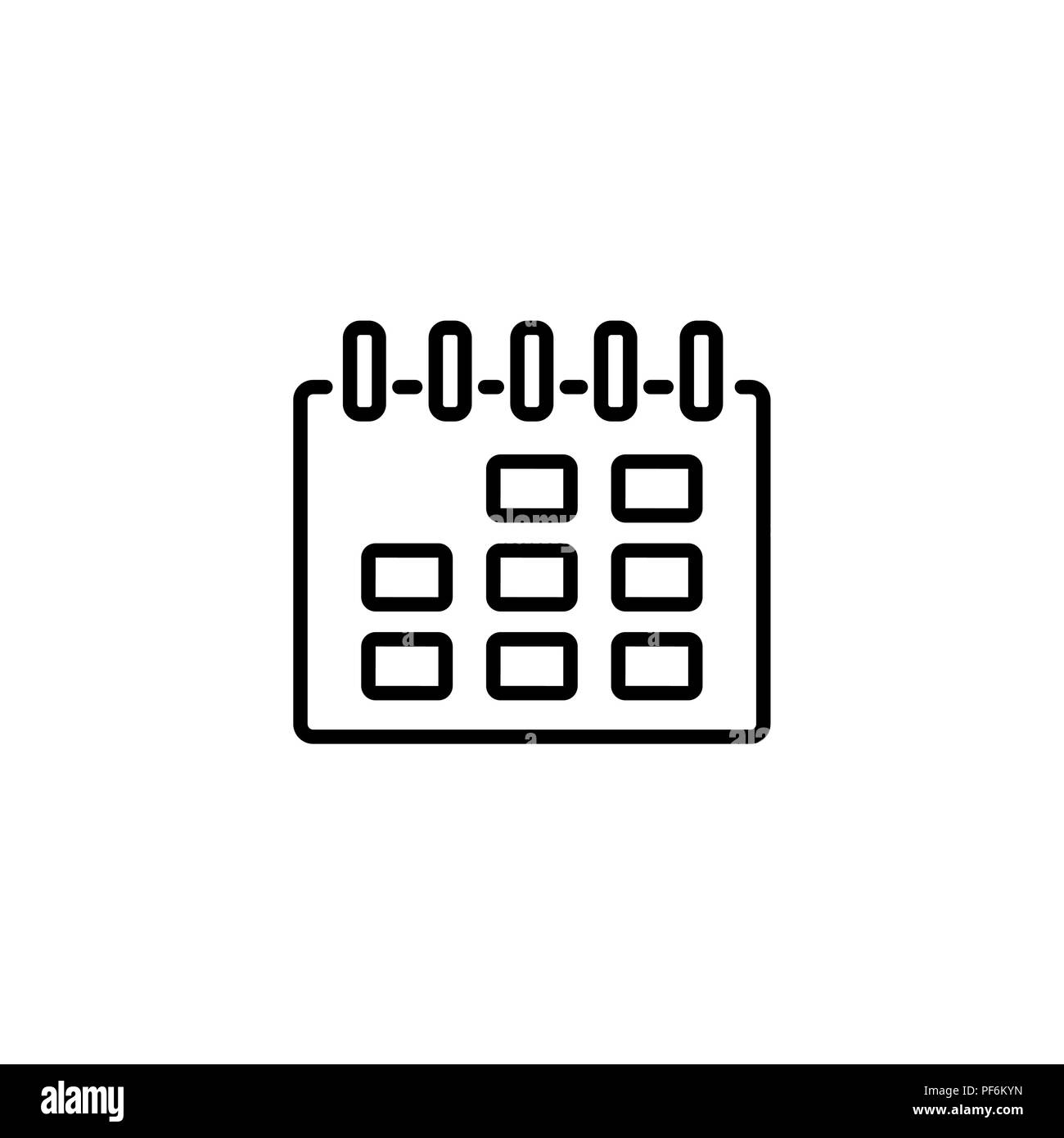Web line icon. Calendar black on white background Stock Vector Image ...