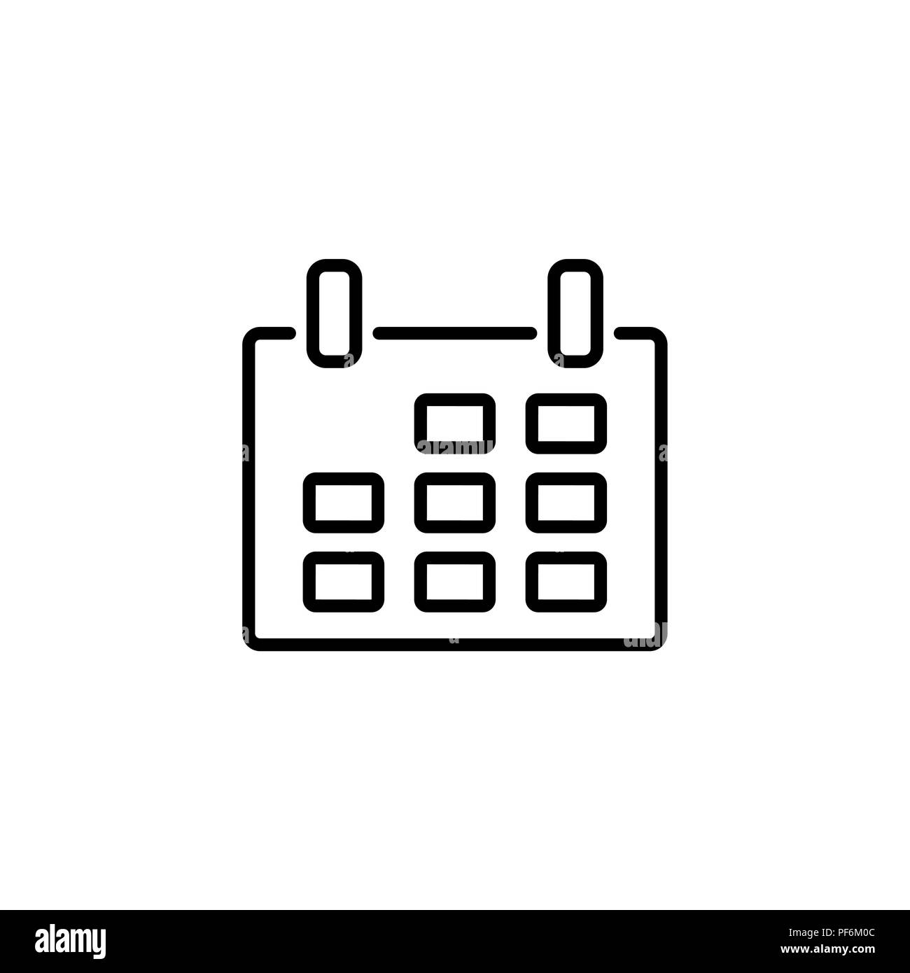 Web line icon. Calendar black on white background Stock Vector Image ...
