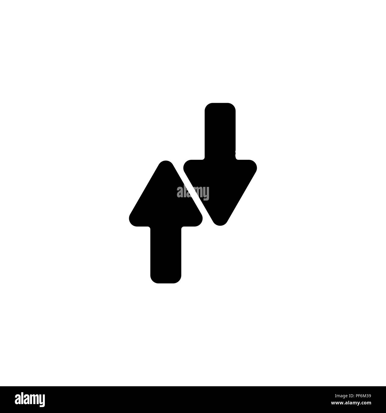 Web line icon. Arrows up-down black on white background Stock Vector