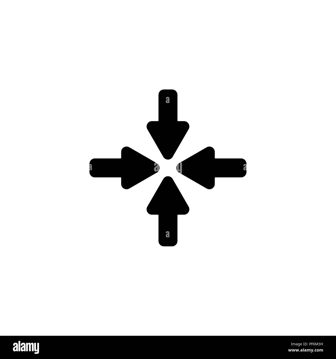 Web line icon. Four arrows black on white background Stock Vector