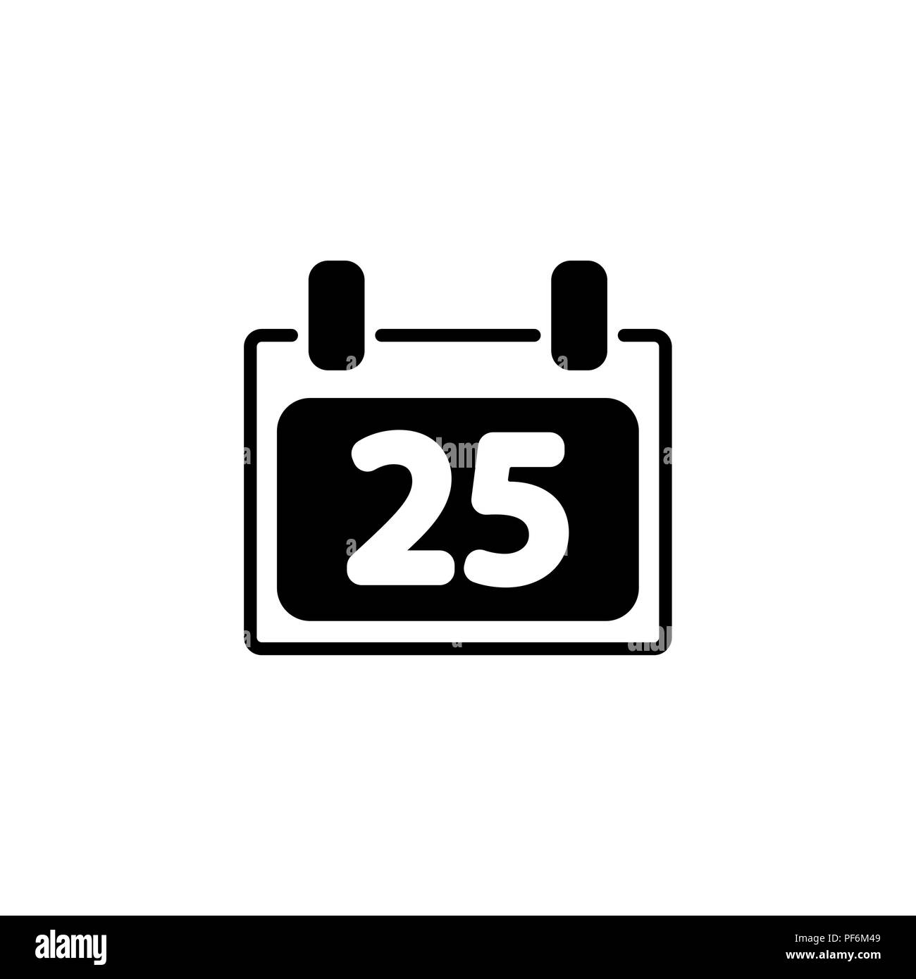 Web line icon. Calendar black on white background Stock Vector Image ...