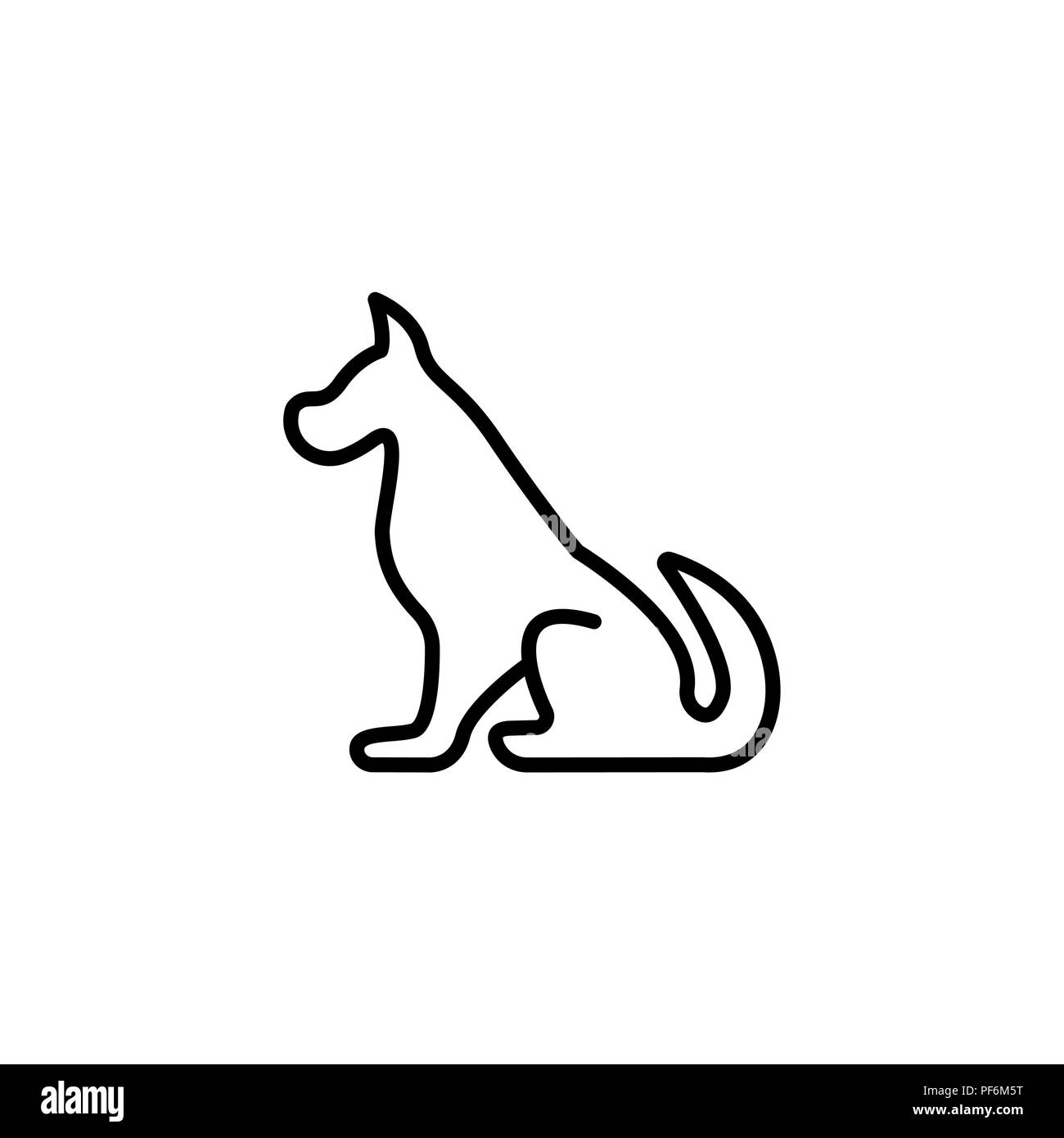 Dog sit silhouette Black and White Stock Photos & Images - Alamy