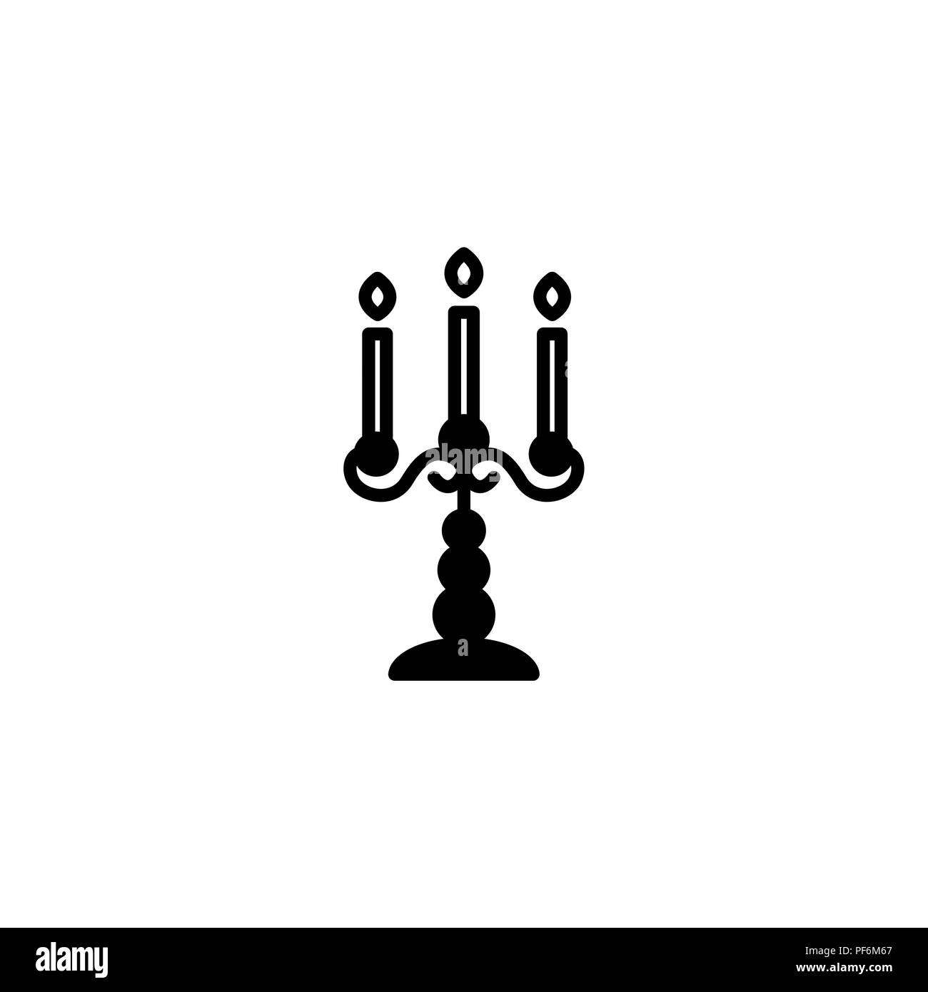 Web line icon. Candlestick. black on white background Stock Vector