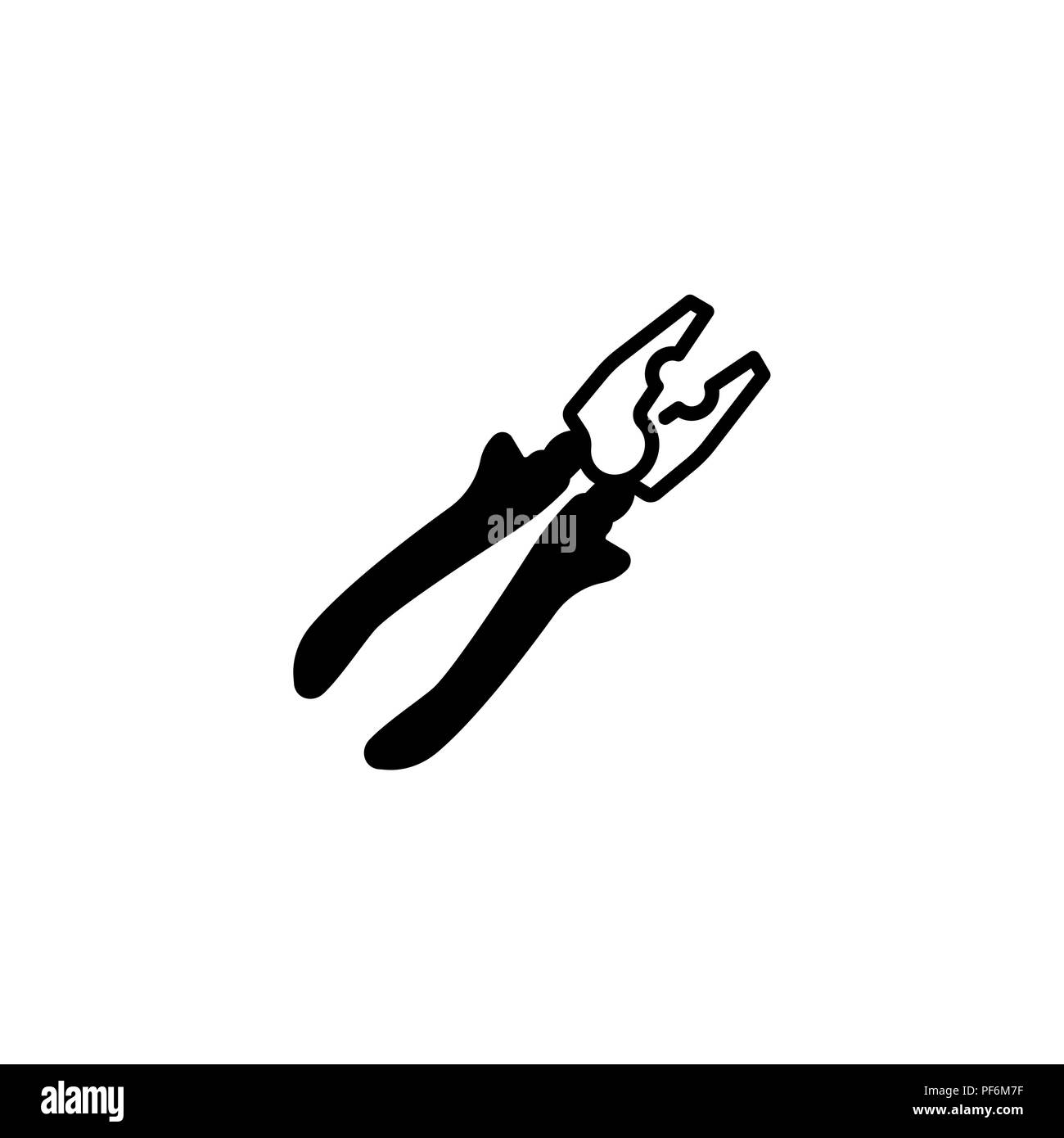Web line icon. Pliers black on white background Stock Vector