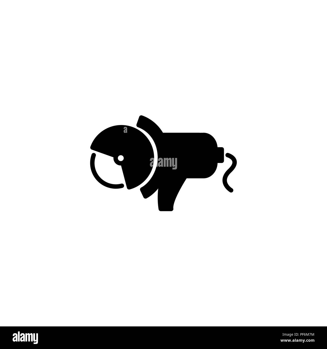 Web line icon. Electric angle grinder black on white background Stock Vector