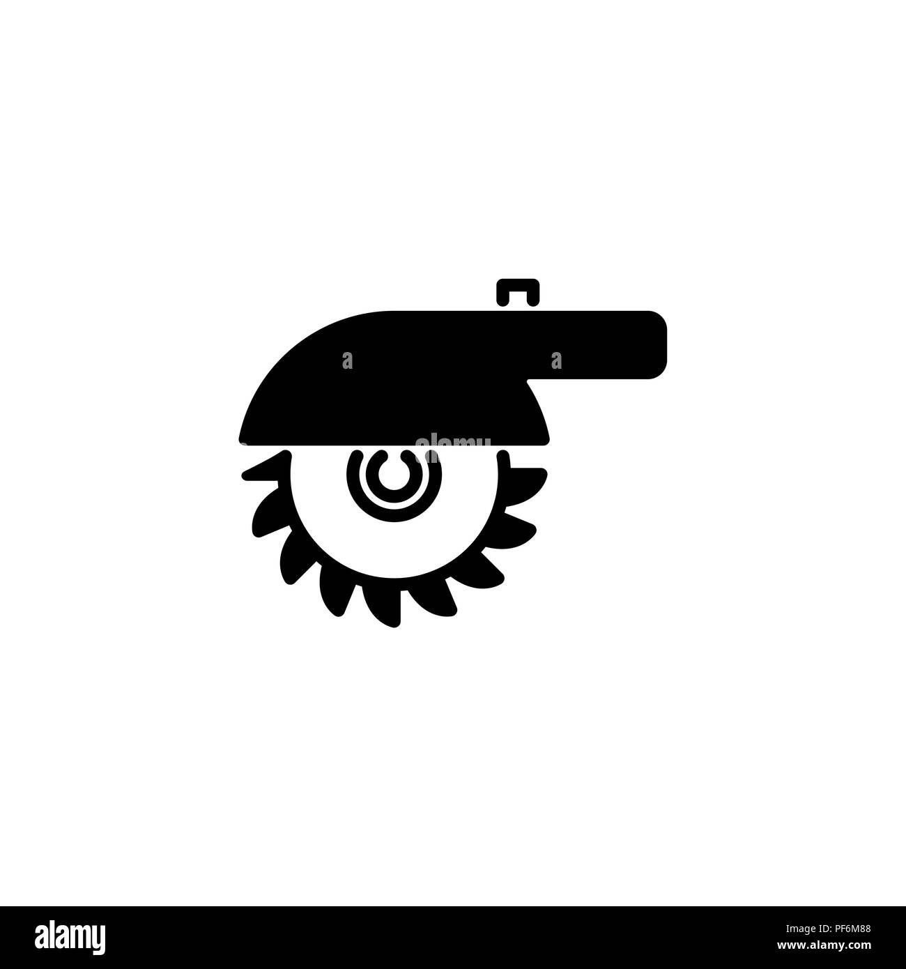 Web line icon. Circular saw black on white background Stock Vector