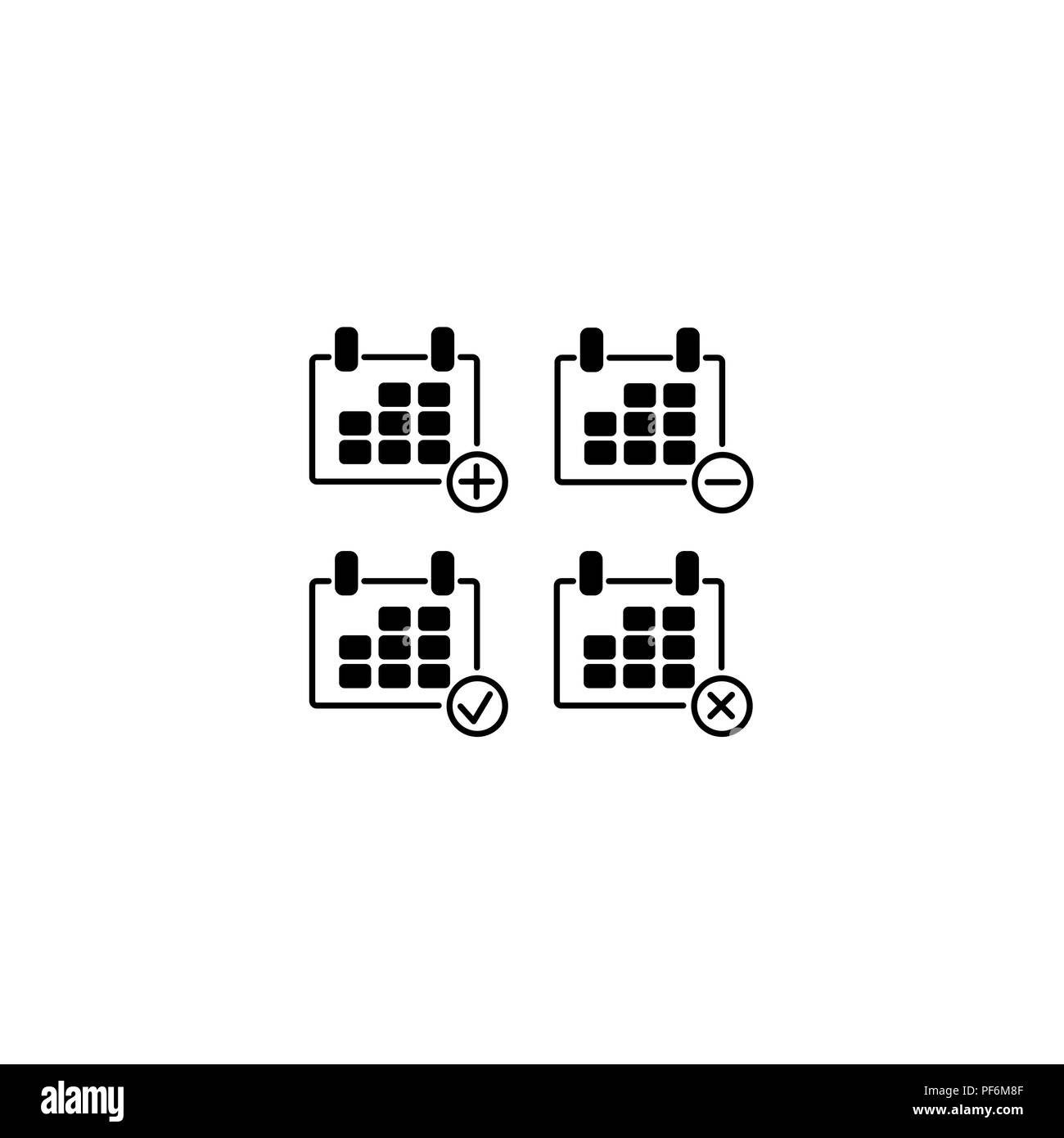 Web line icon. Calendar black on white background Stock Vector Image ...