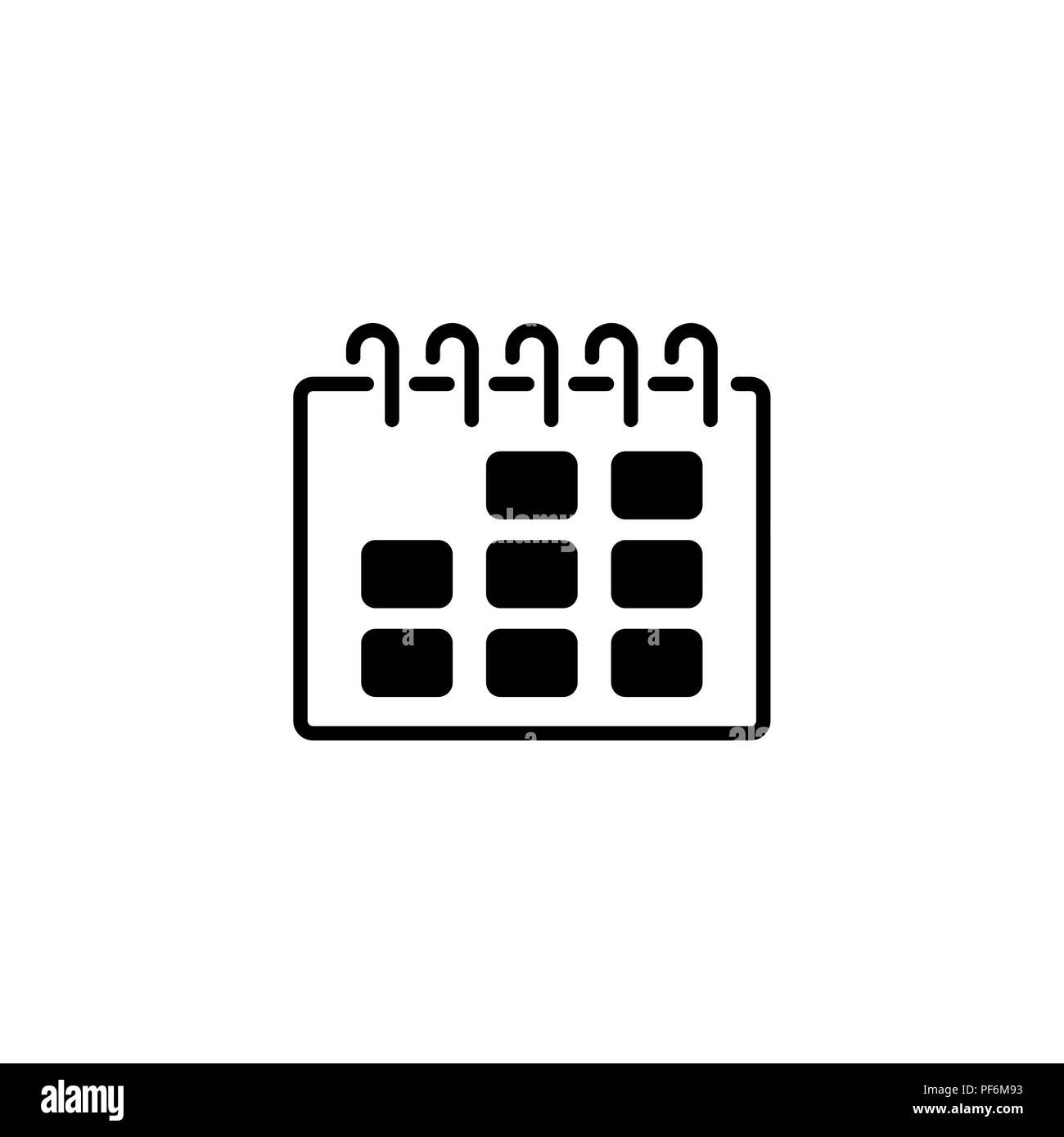 Web line icon. Calendar black on white background Stock Vector Image ...