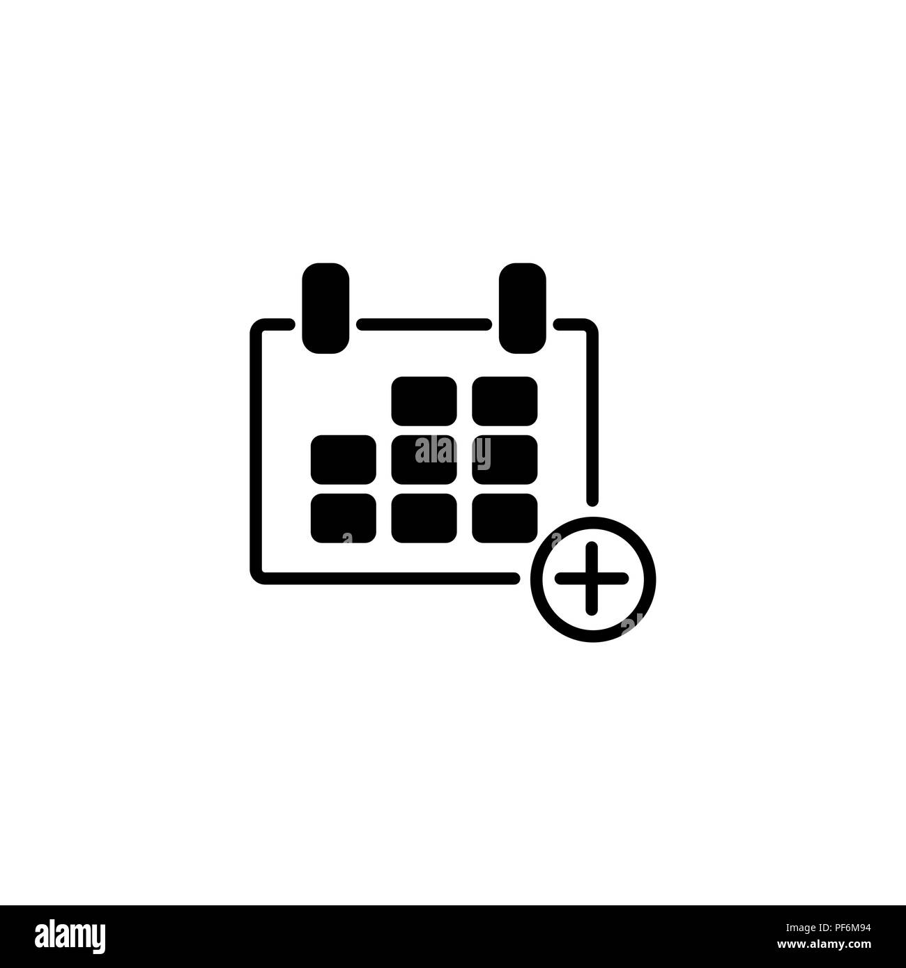 Web line icon. Calendar black on white background Stock Vector Image ...