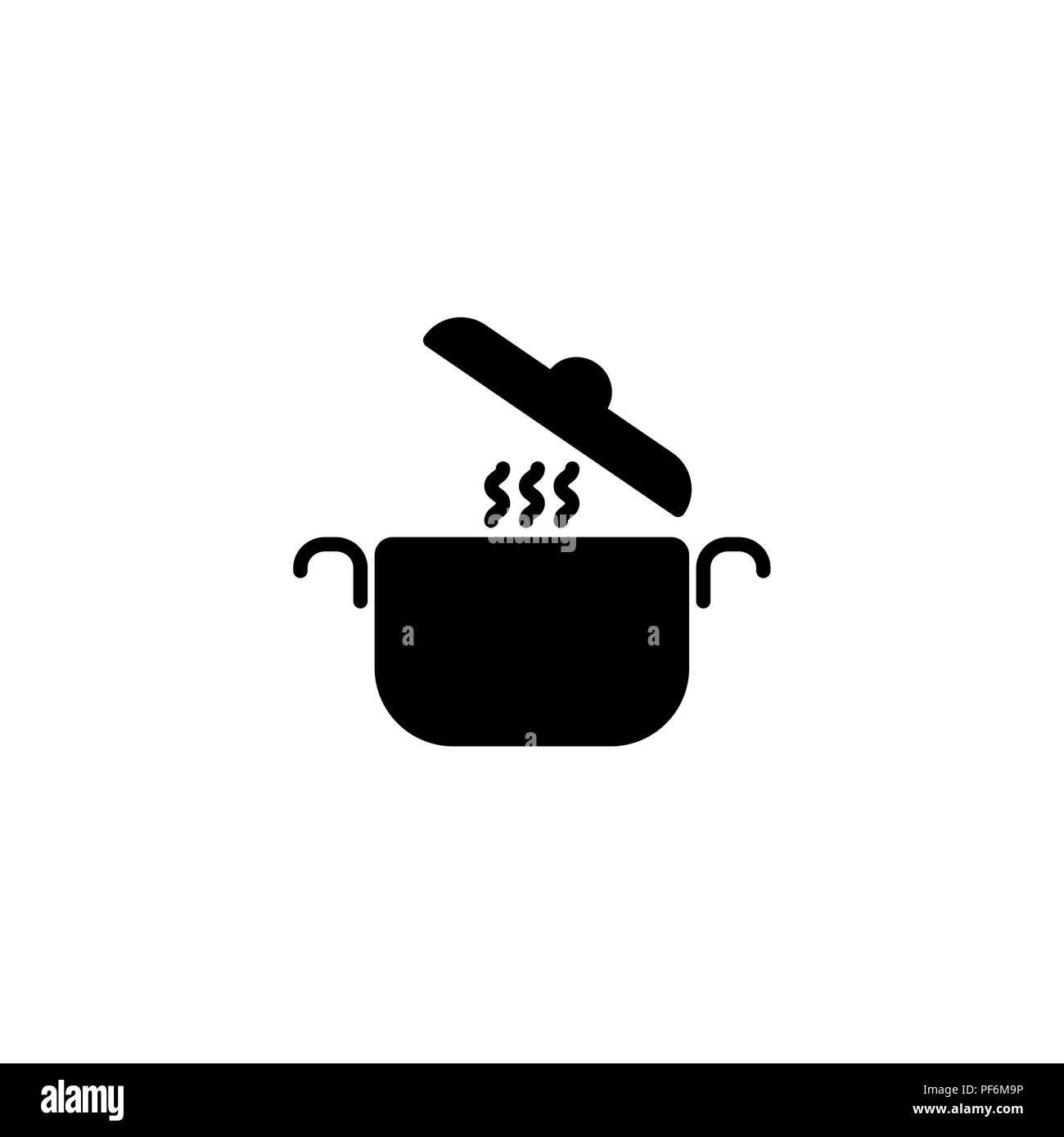 Web line icon. Pan, saucepan black on white background Stock Vector ...