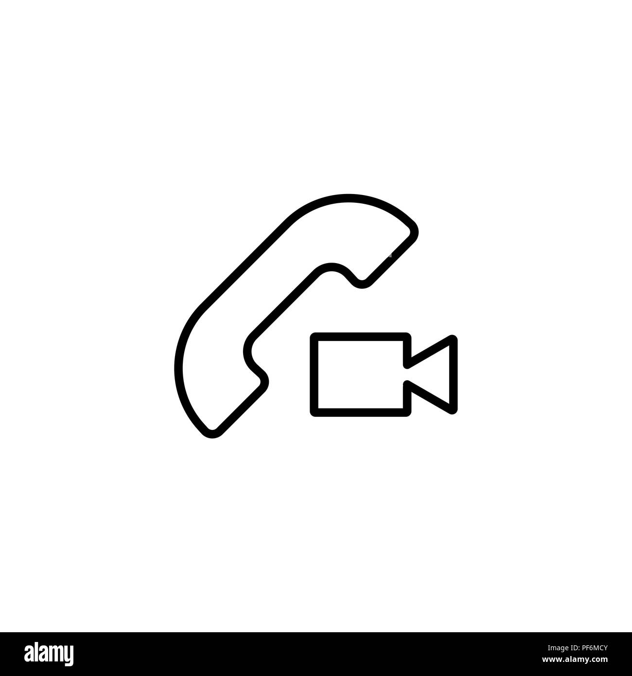 Web icon. Video call black on white background Stock Vector Image & Art