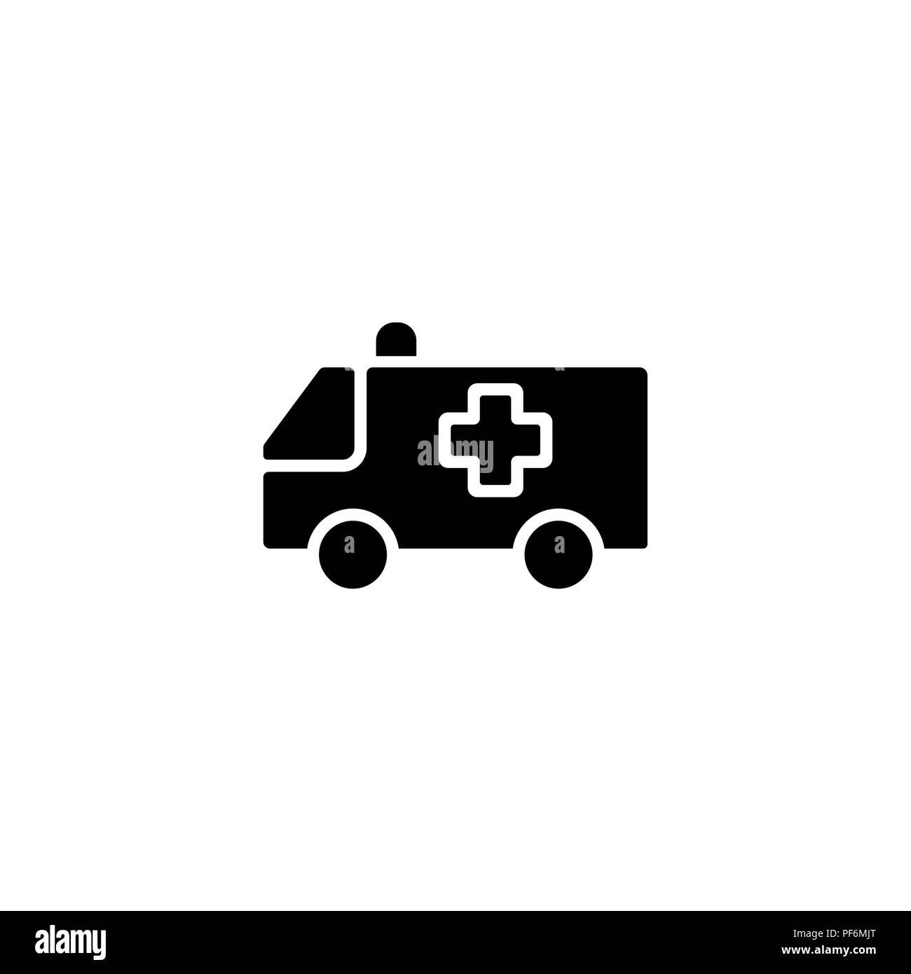Web icon. Ambulance black on white background Stock Vector