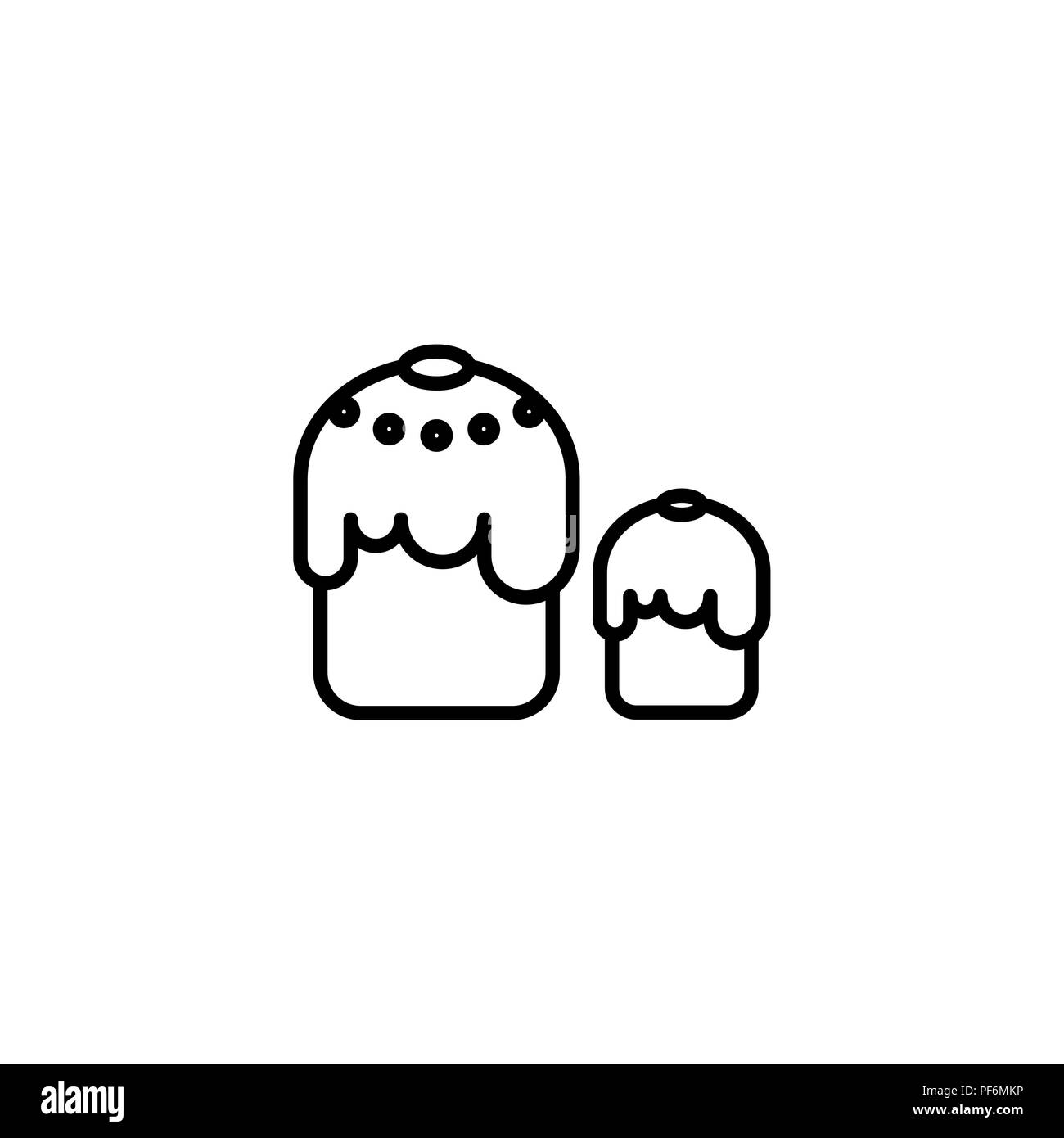 Web line icon. Easter cakes black on white background Stock Vector