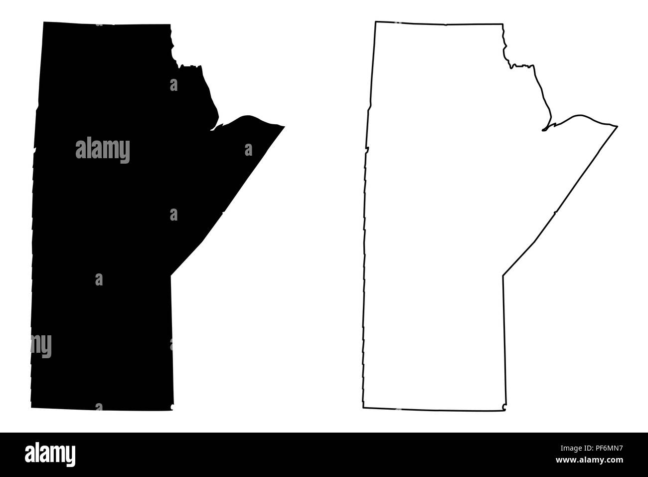 Manitoba (provinces and territories of Canada) map vector illustration ...