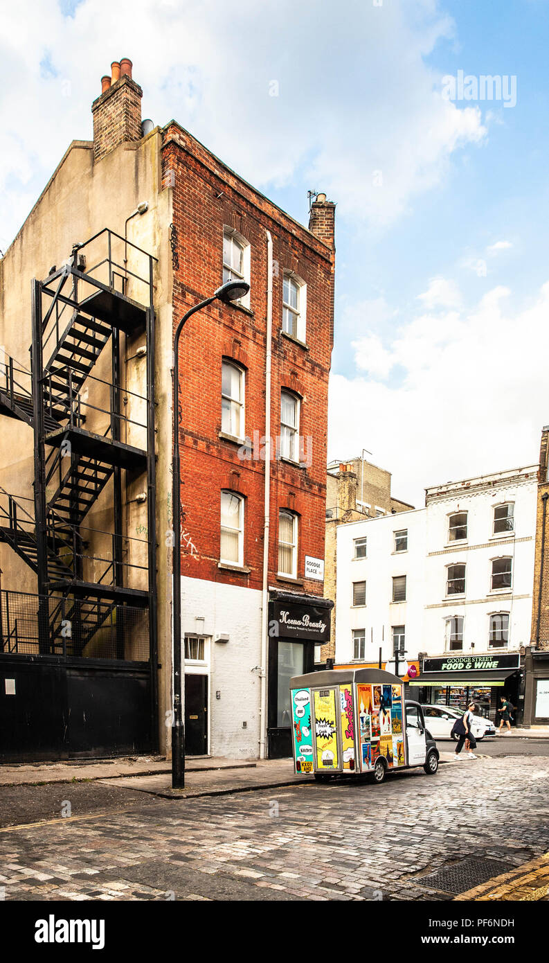 Goodge Place, Fitzrovia, London, W1T, England, UK. Stock Photo