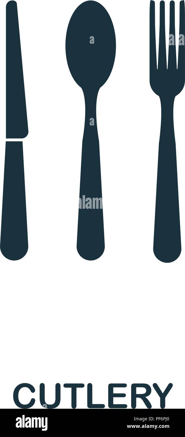Cutlery creative icon. Simple element illustration. Cutlery concept symbol design from meal collection. Can be used for mobile and web design, apps, s Stock Vector