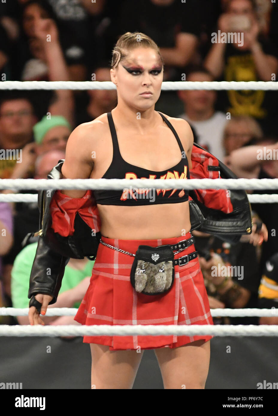 Brooklyn, NY, USA. 19th Aug, 2018. Ronda Rousey at WWE SummerSlam 2018 at The Barclays Center in Brooklyn, New York City on August 19, 2018. Credit: George Napolitano/Media Punch/Alamy Live News Stock Photo