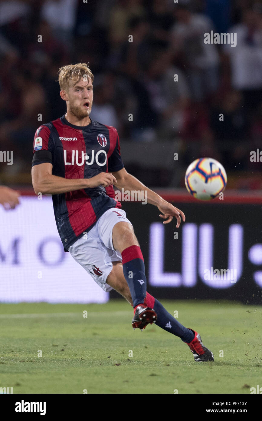 Filip Helander of Bologna during the Italian 'Serie A' match between Bologna 0-0 Spal at Renato All Ara Stadium on August 19, 2018 in Bologna, Italy. Credit: Maurizio Borsari/AFLO/Alamy Live News Stock Photo