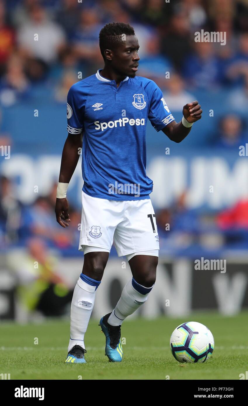 IDRISSA GANA GUEYE EVERTON FC EVERTON FC V SOUTHAMPTON FC, PREMIER LEAGUE GOODISON PARK, EVERTON, ENGLAND 18 August 2018 GBC10972 STRICTLY EDITORIAL USE ONLY. If The Player/Players Depicted In This Image Is/Are Playing For An English Club Or The England National Team. Then This Image May Only Be Used For Editorial Purposes. No Commercial Use. The Following Usages Are Also Restricted EVEN IF IN AN EDITORIAL CONTEXT: Use in conjuction with, or part of, any unauthorized audio, video, data, fixture lists, club/league logos, Betting, Games or any 'live' services. Also Restrict Stock Photo