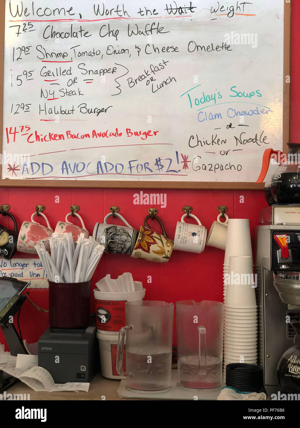 New York, New York, USA. 19th Aug, 2018. Otis Cafe calories restaurant Northwest Oregonians