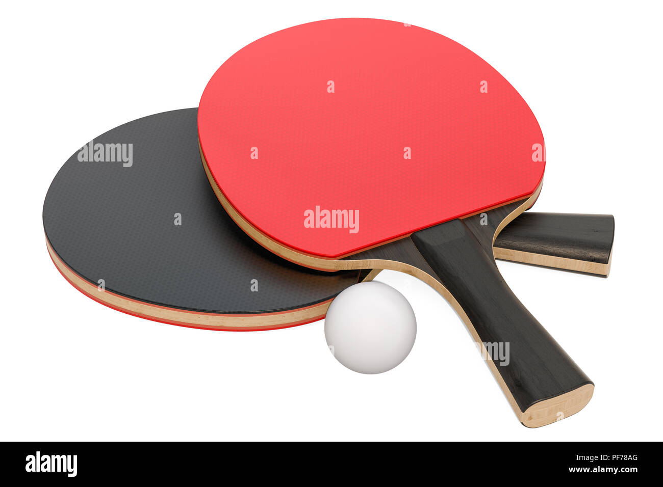Table tennis equipment, 3D rendering isolated on white background Stock Photo