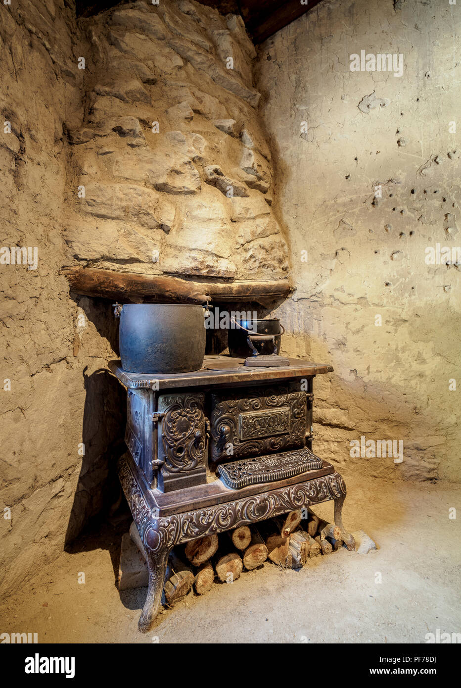 First House of Gaiman, interior, The Welsh Settlement, Chubut Province, Patagonia, Argentina Stock Photo