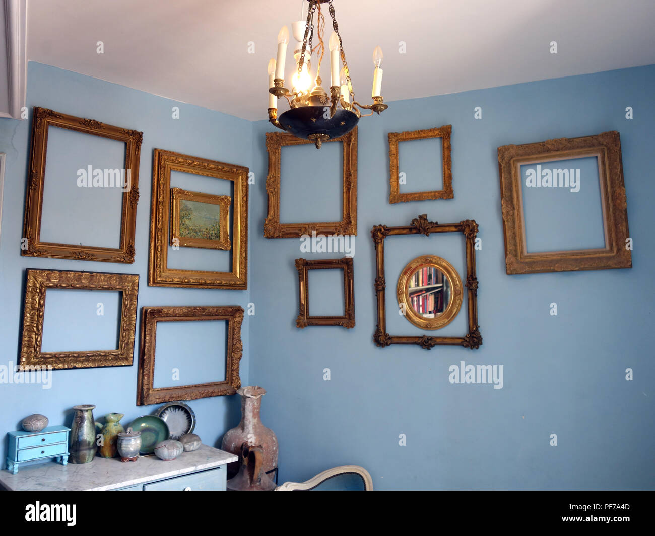 Large Collection Of Gilt Gold Picture Frames With No Pictures In
