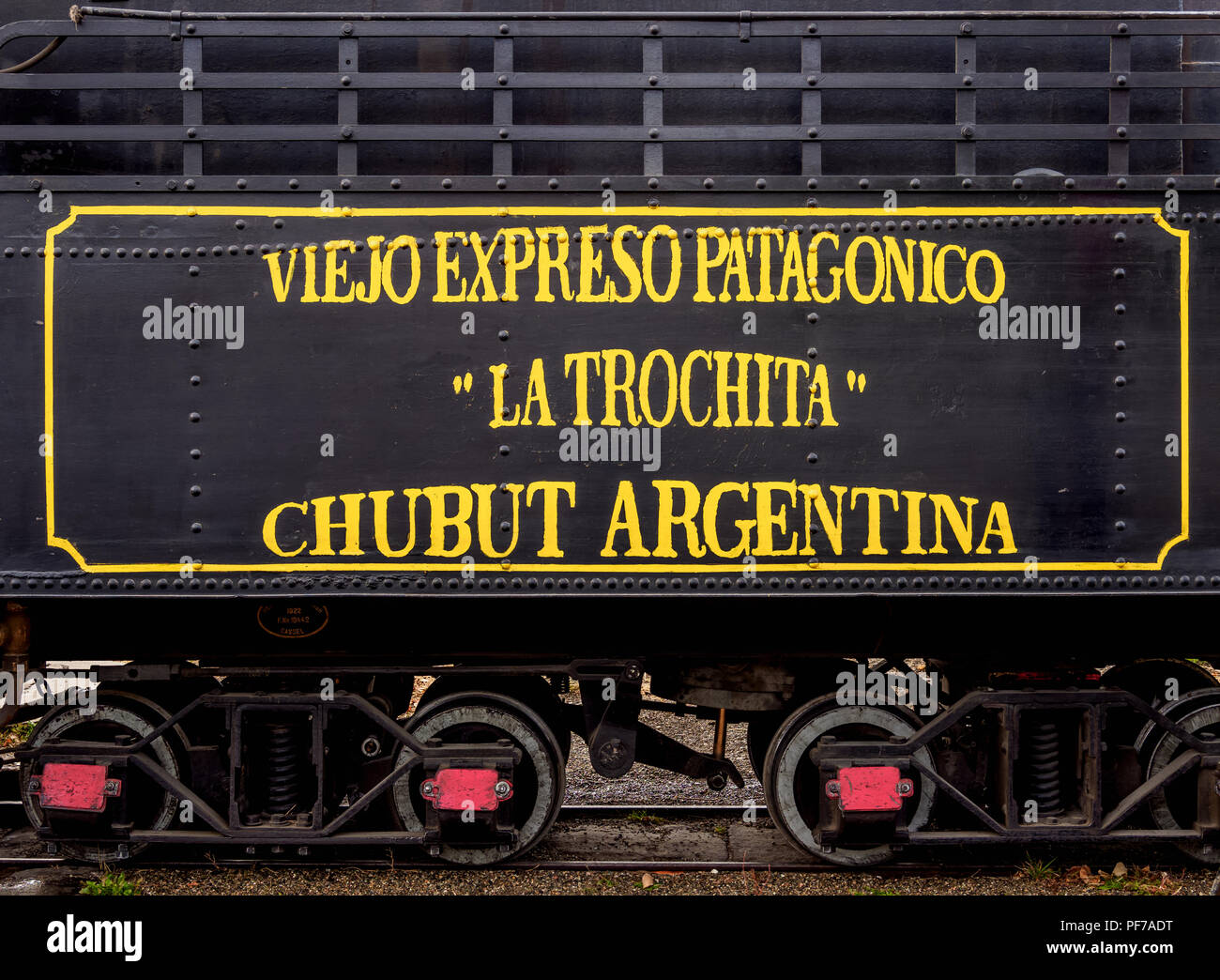 Old Patagonian Express La Trochita, steam train, Esquel Train Station, Chubut Province, Patagonia, Argentina Stock Photo