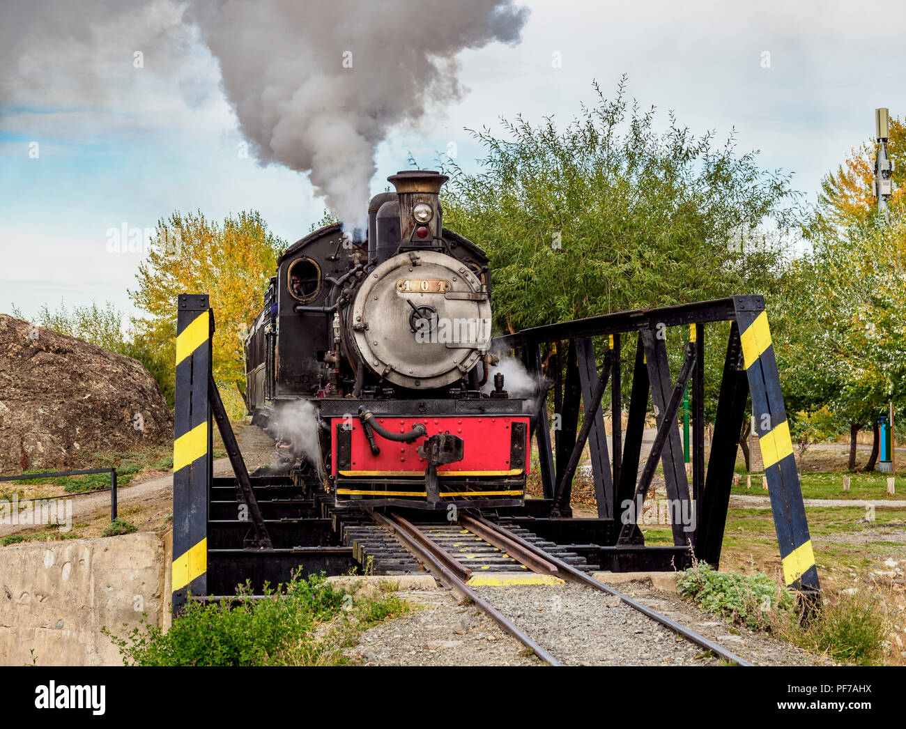 Old Patagonian Express La Trochita, steam train, Chubut Province, Patagonia, Argentina Stock