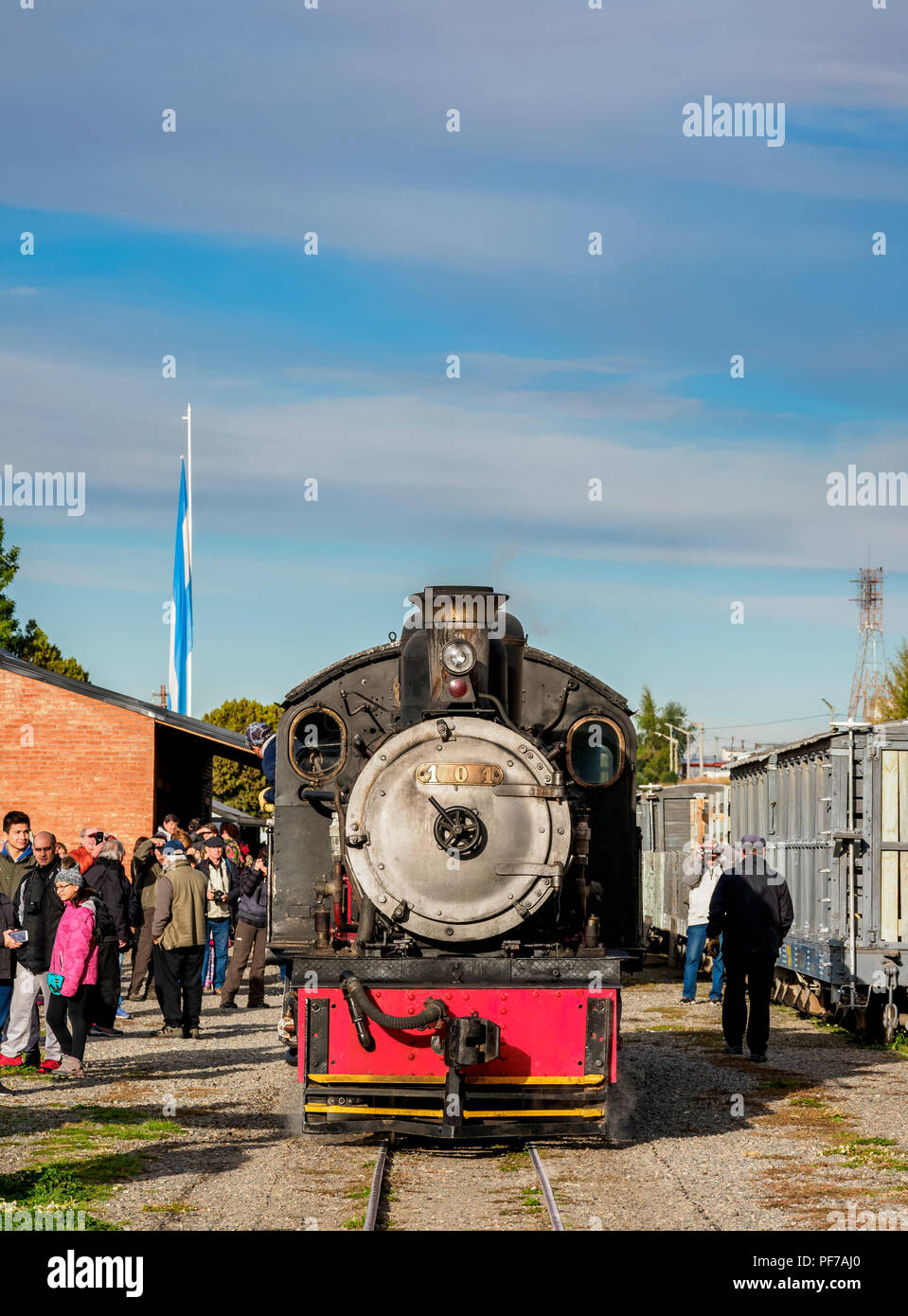 Old Patagonian Express La Trochita, steam train, Esquel Train Station, Chubut Province, Patagonia, Argentina Stock Photo