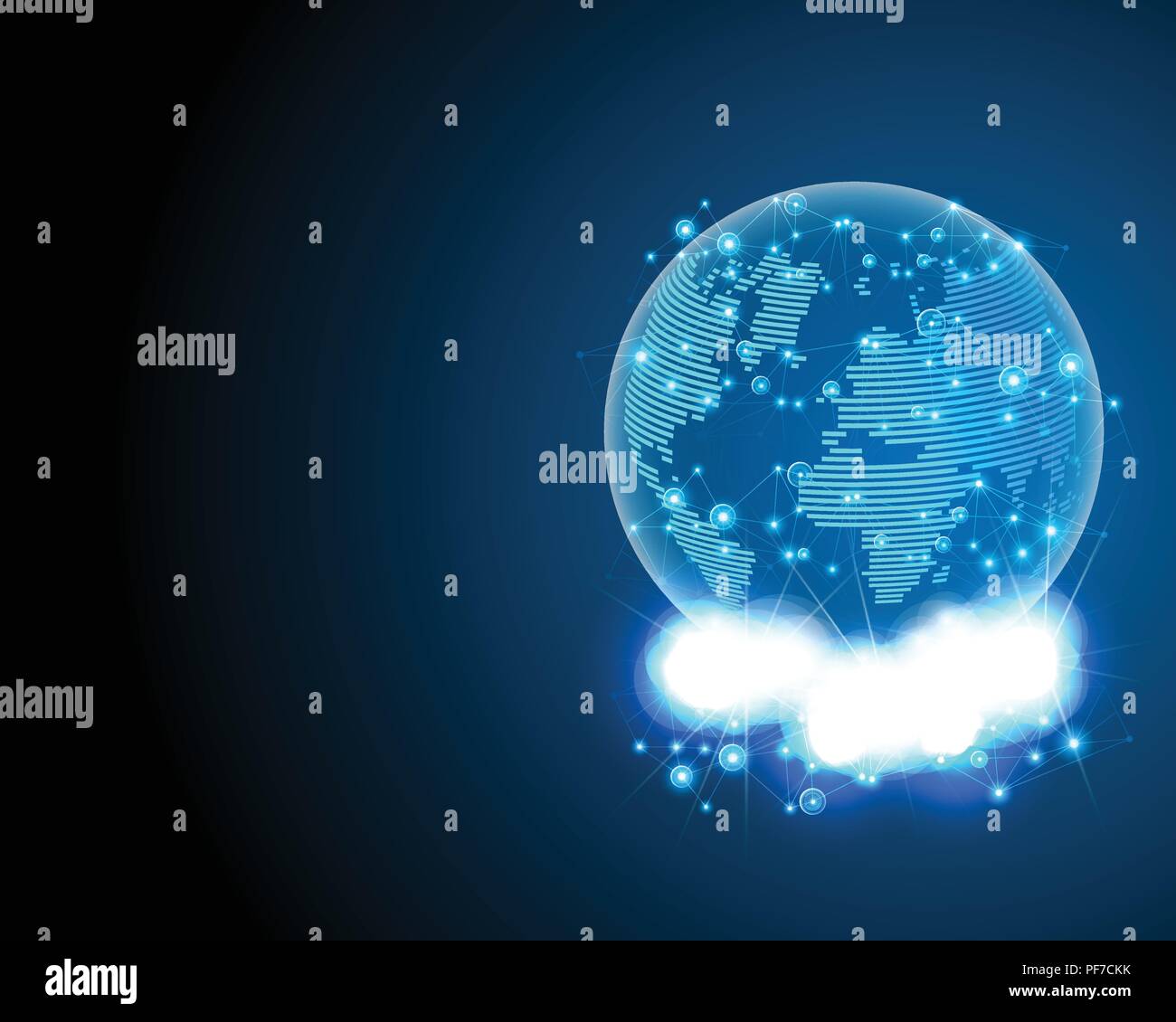 Global computer network and Cloud computing business Transaction data storage technology concept, vector illustration eps10. Stock Vector