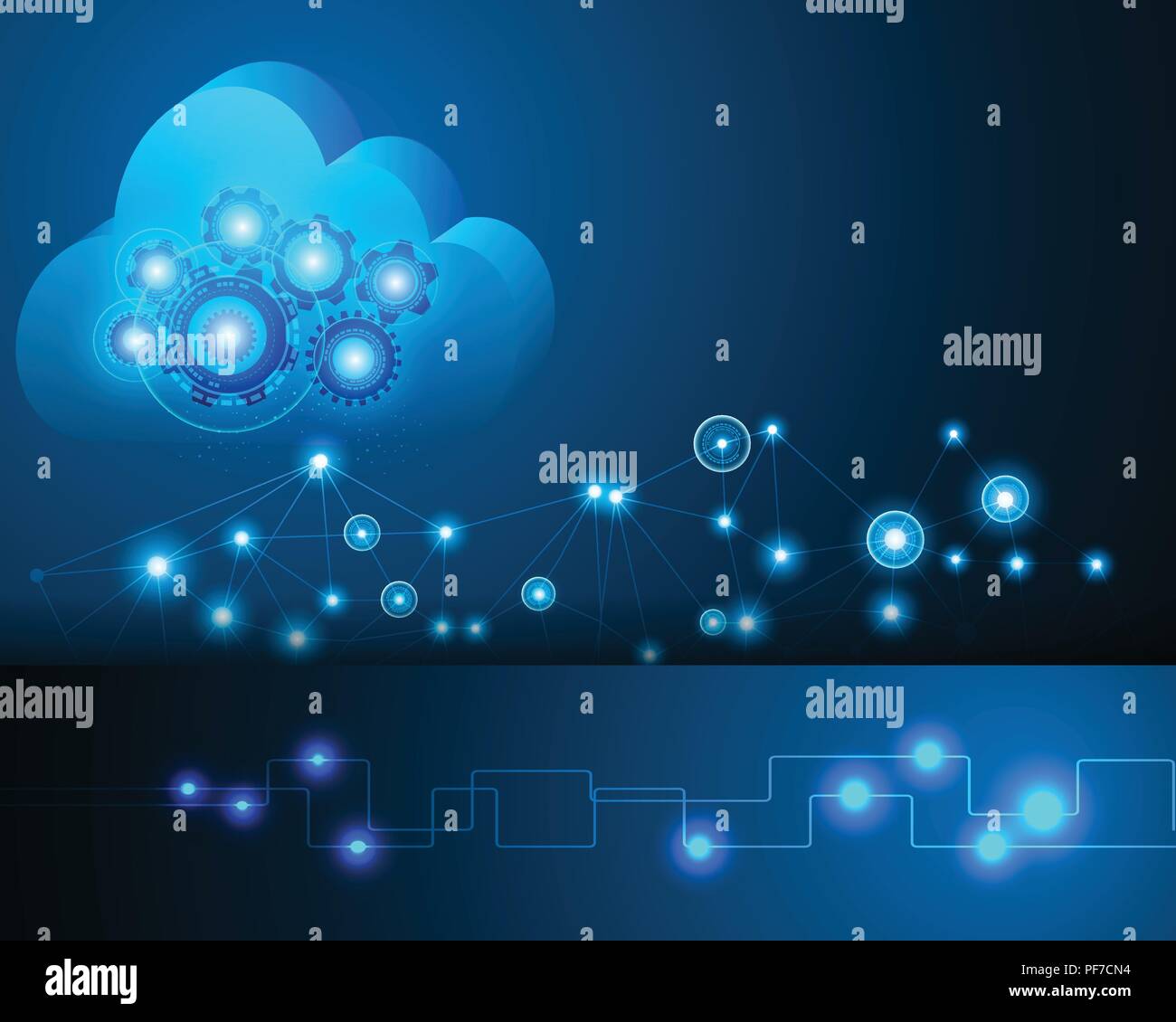Cloud computing business Transaction data network storage technology concept. vector illustration eps10. Stock Vector