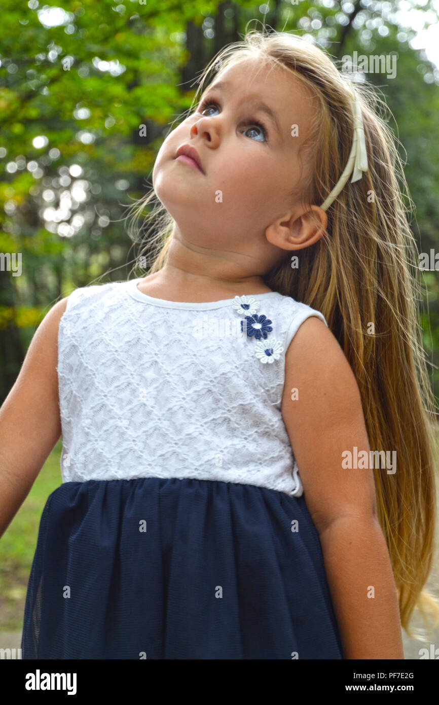 Portrait of 3 and a half years old girl Stock Photo