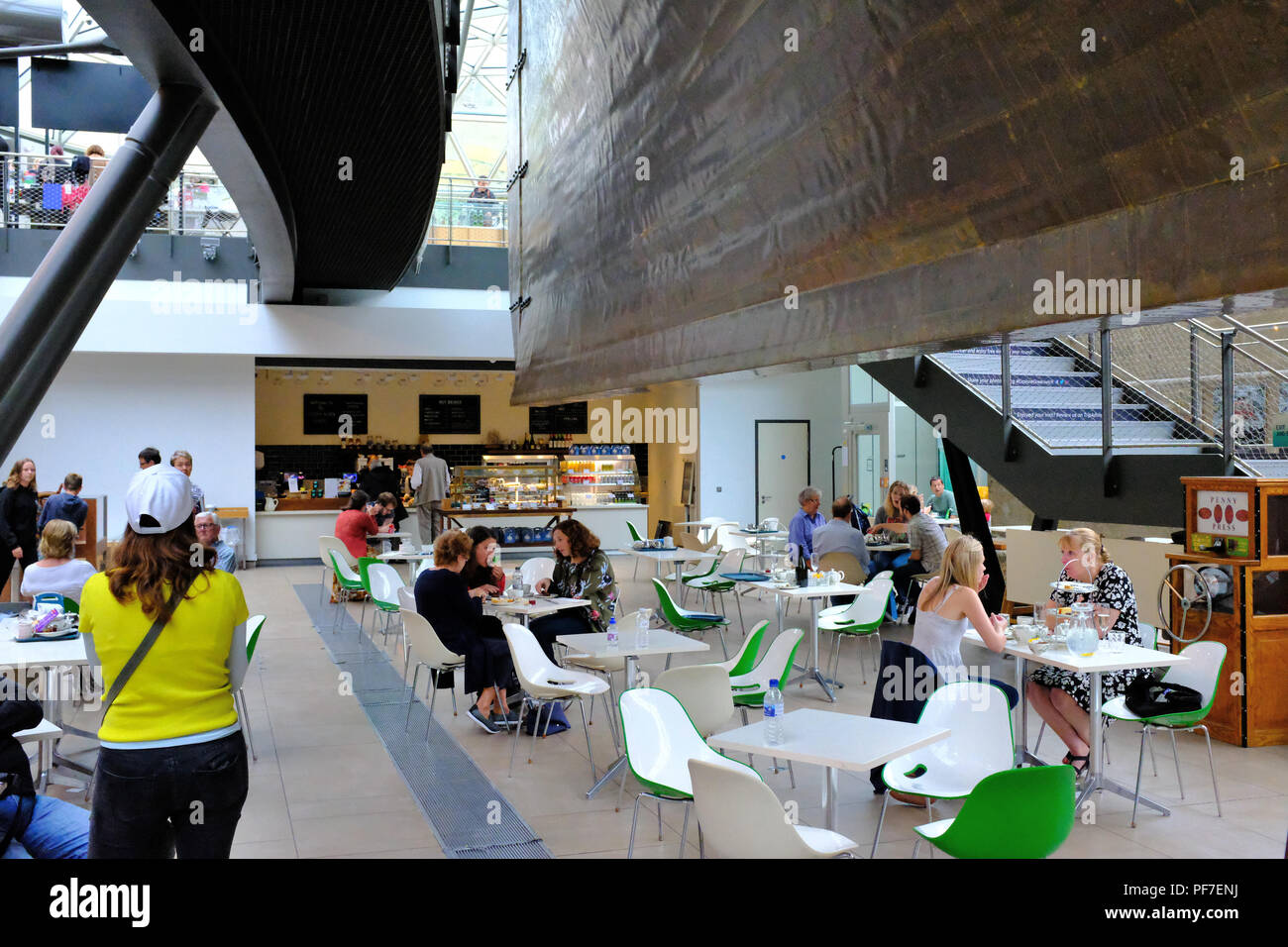 Cafe at below The Cutty Sark at Greenwich London UK Stock Photo