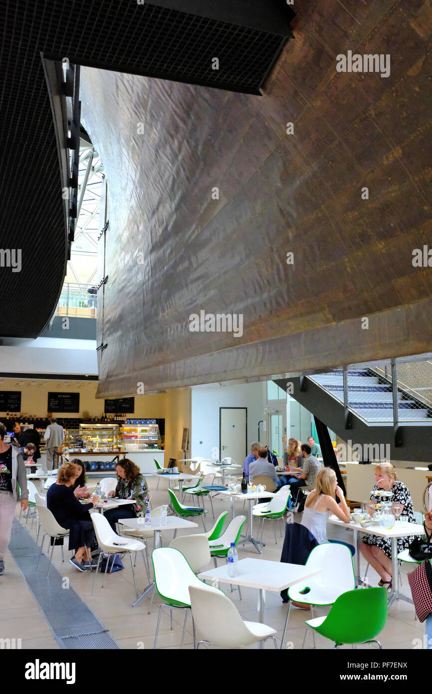 Cafe at below The Cutty Sark at Greenwich London UK Stock Photo