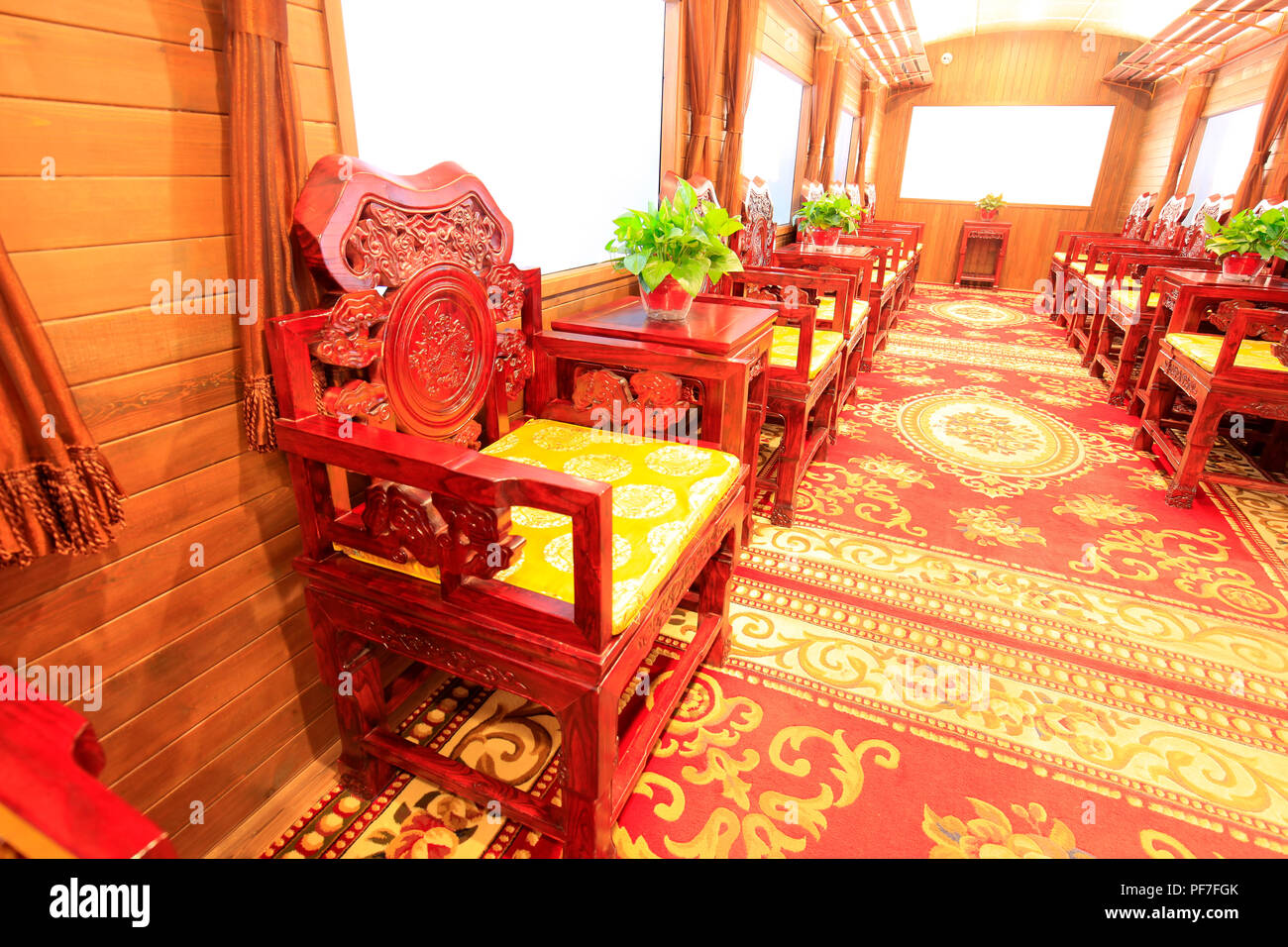 Chairs in the conference room, Chinese furniture Stock Photo Alamy