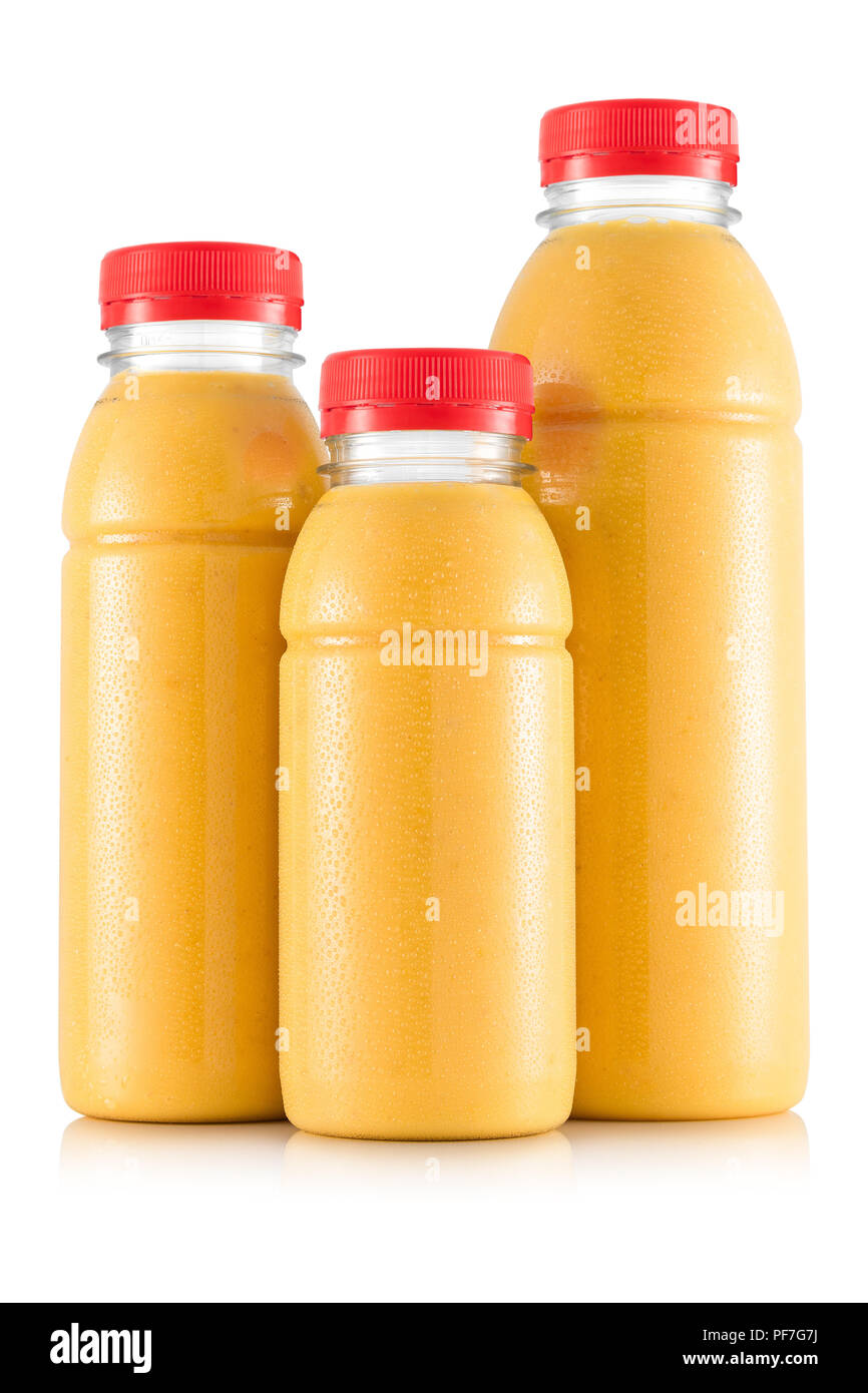 Download Many Yellow Fruit Smoothie In Three Size Of Bottle Isolated On White Background Stock Photo Alamy PSD Mockup Templates