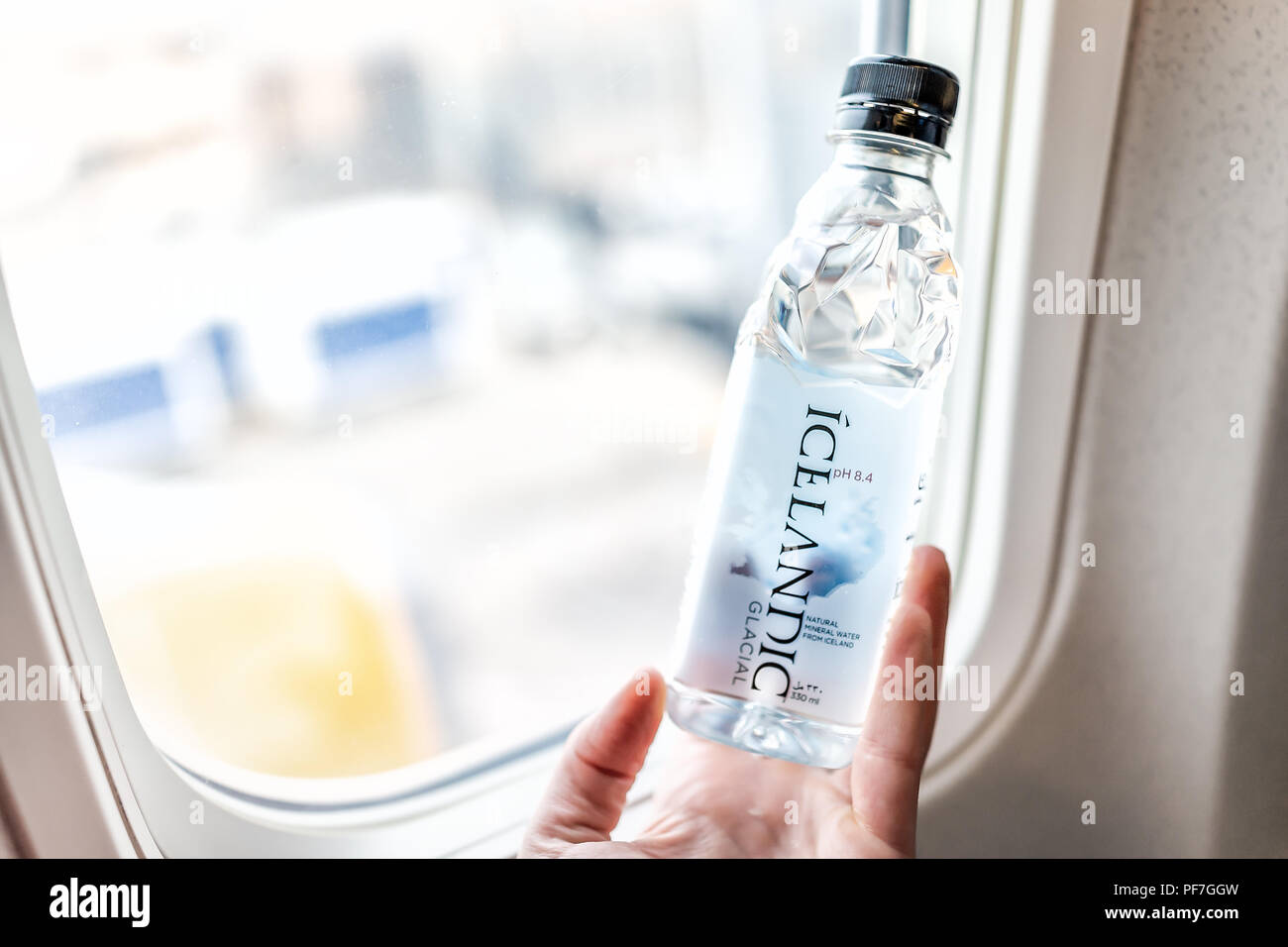 Airplane Ready to Take Off Water Bottle by foto photo