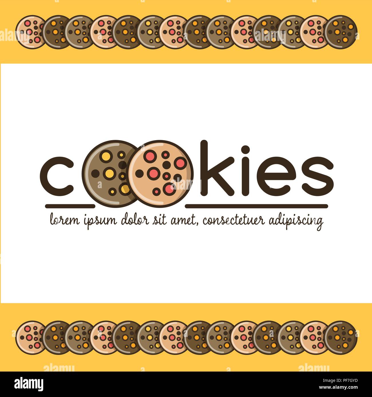 Food Logotype With Text Cookies And Image Of 2 Cookies Text